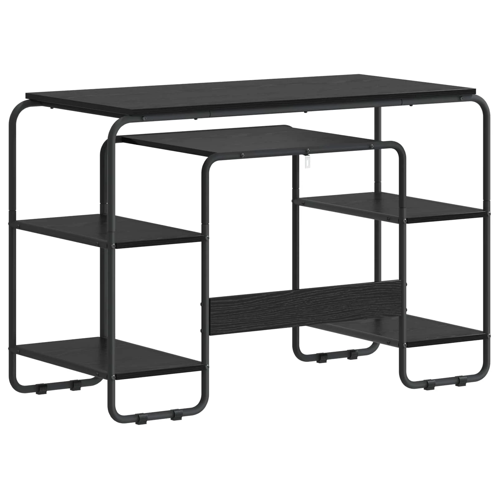 Bureau avec rangement 113,5 x 52 x 75,5 cm chêne noir bois d'ingénierie – vue de dessus
