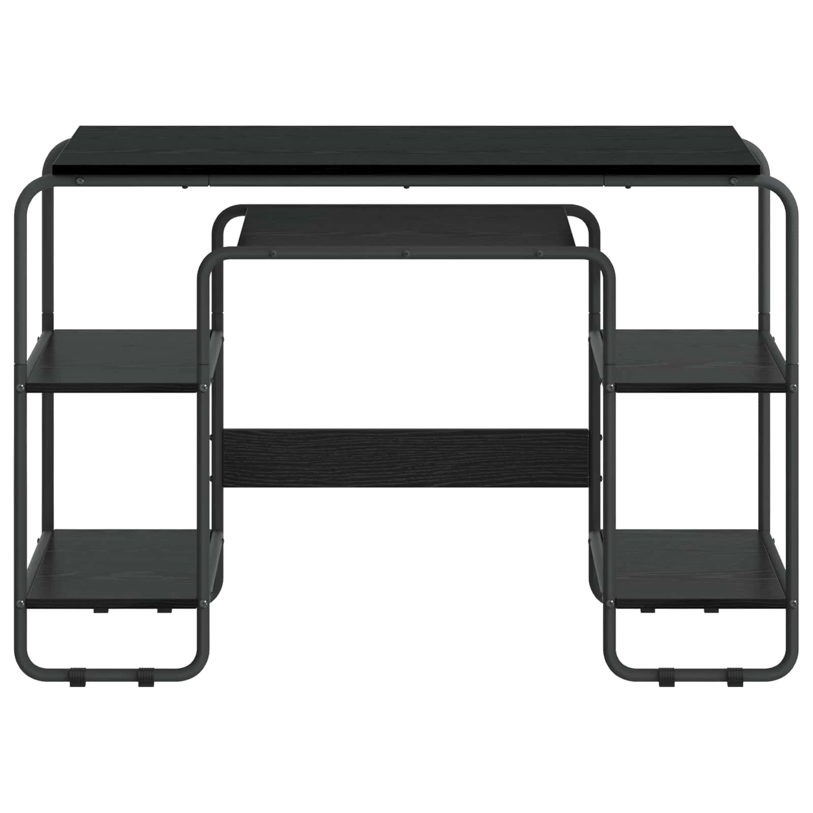 Bureau avec rangement 113,5 x 52 x 75,5 cm chêne noir bois d'ingénierie – vue de détail