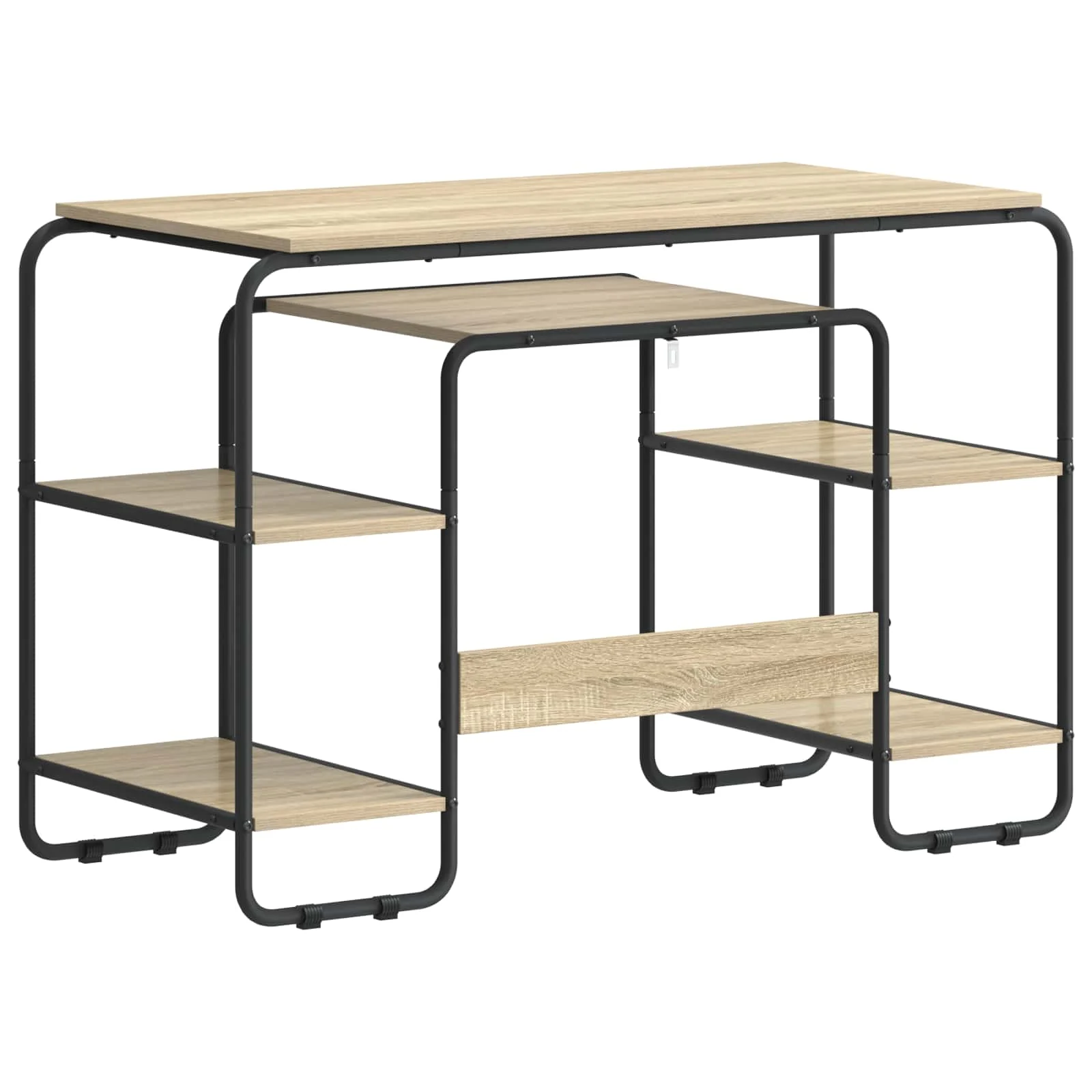 Bureau avec rangement 113,5 x 52 x 75,5 cm chêne sonoma bois d'ingénierie – vue de dessus