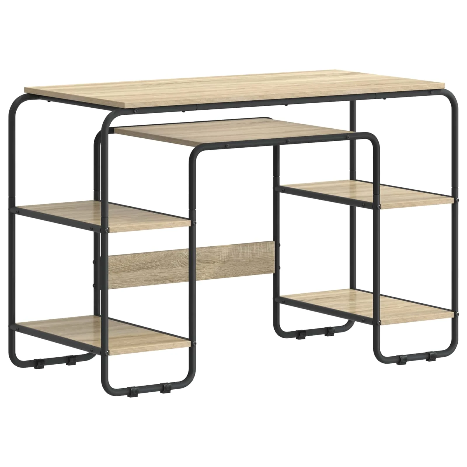 Bureau avec rangement 113,5 x 52 x 75,5 cm chêne sonoma bois d'ingénierie – vue de côté