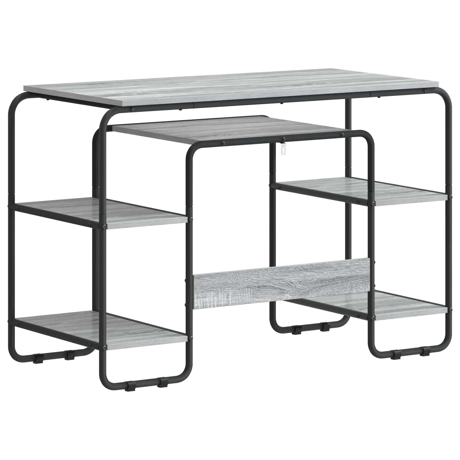 Bureau avec rangement 113,5 x 52 x 75,5 cm sonoma gris bois d'ingénierie – vue de dessus