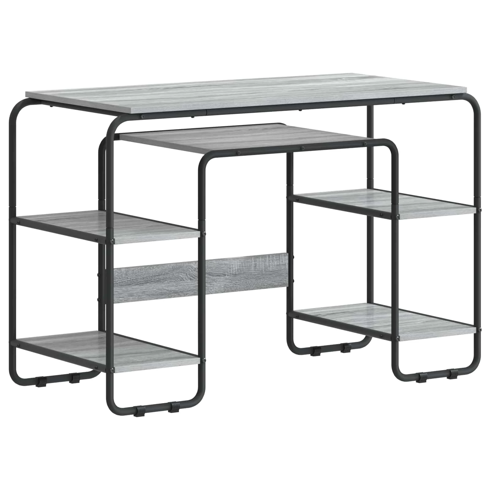 Bureau avec rangement 113,5 x 52 x 75,5 cm sonoma gris bois d'ingénierie – vue de côté