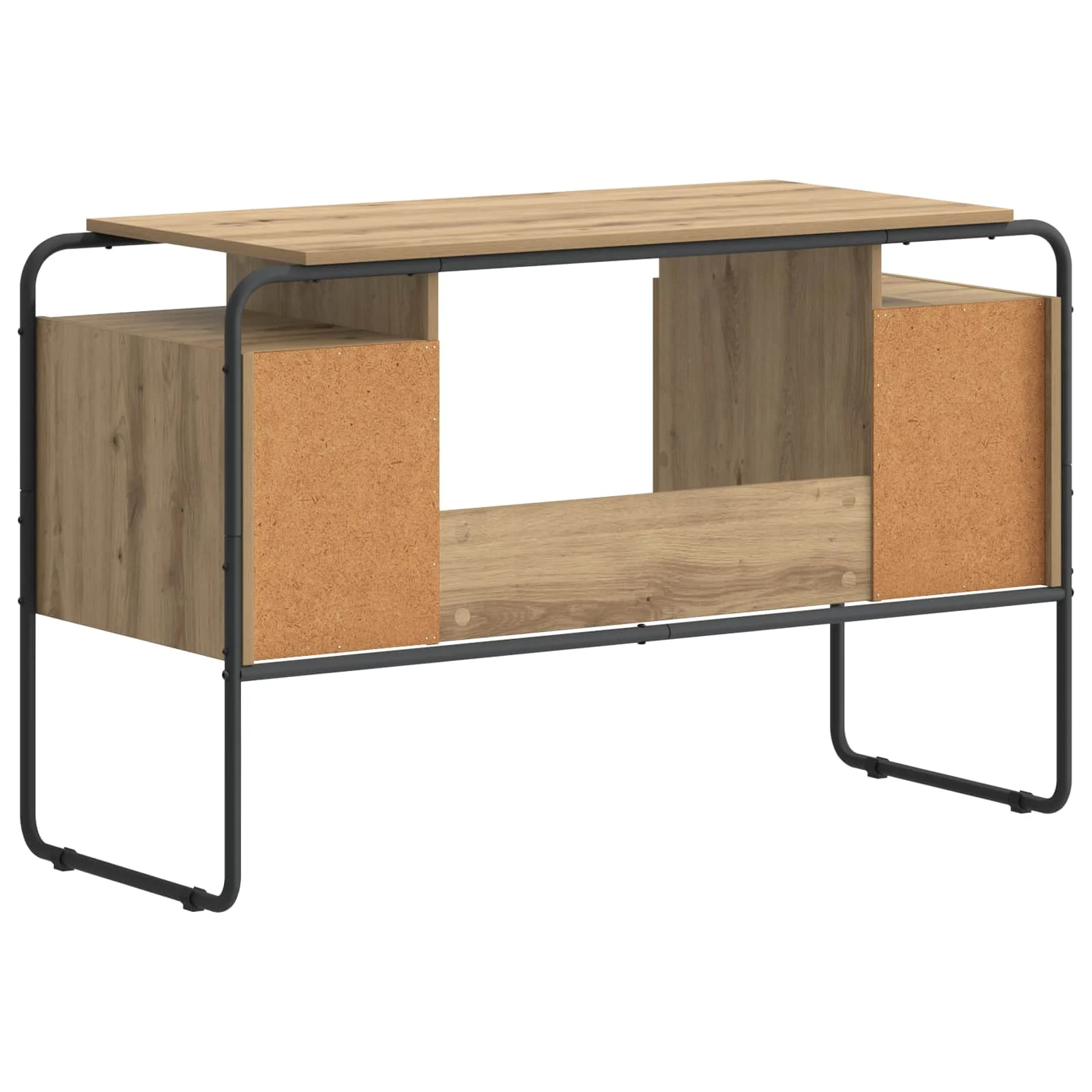 Bureau avec rangement 120 x 50,5 x 75,5 cm chêne artisanal bois d'ingénierie – vue de dos