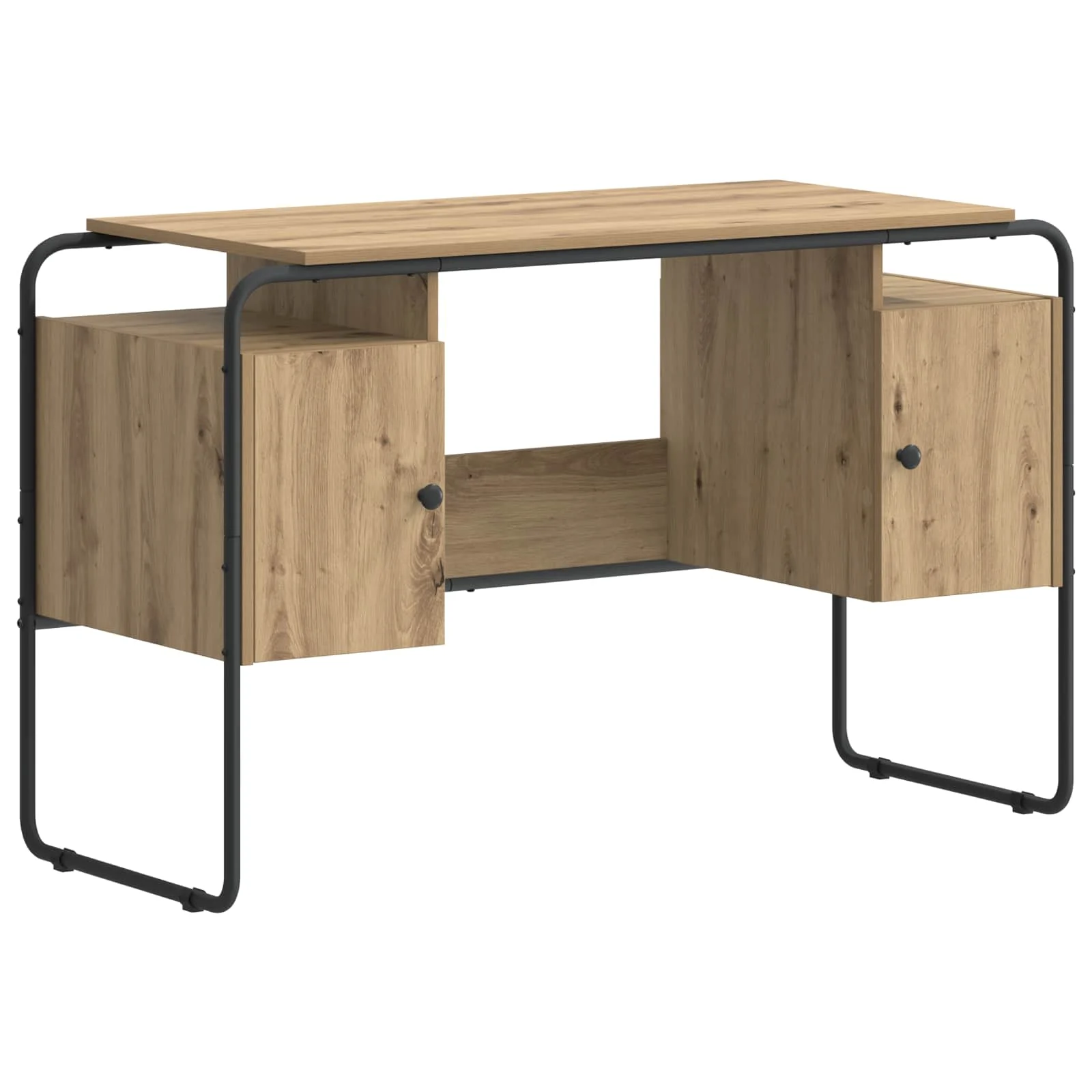Bureau avec rangement 120 x 50,5 x 75,5 cm chêne artisanal bois d'ingénierie – vue de côté