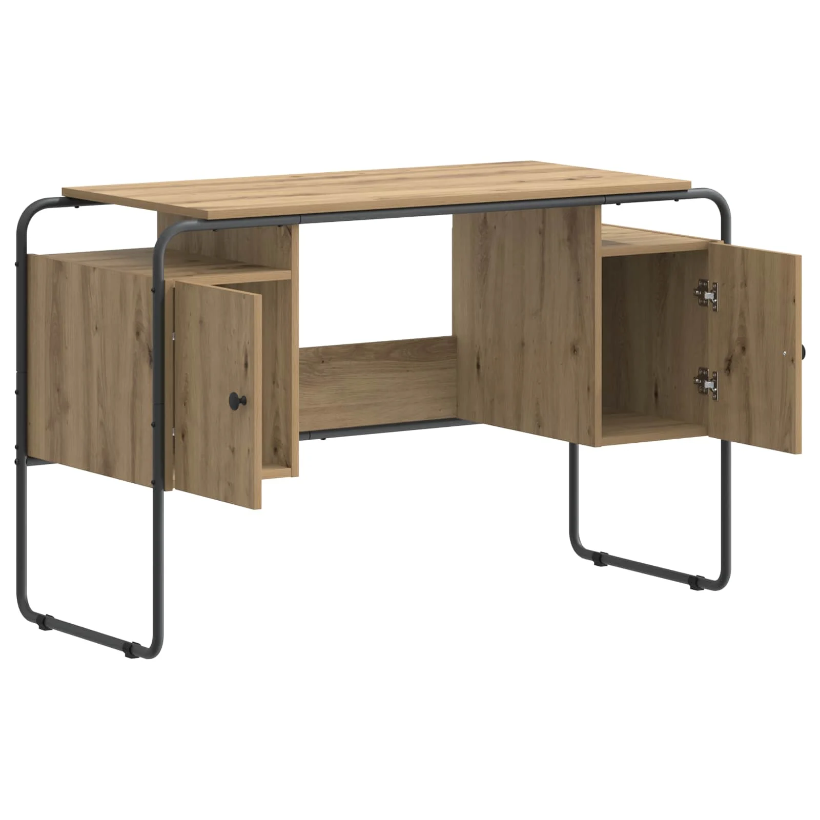 Bureau avec rangement 120 x 50,5 x 75,5 cm chêne artisanal bois d'ingénierie – vue de détail