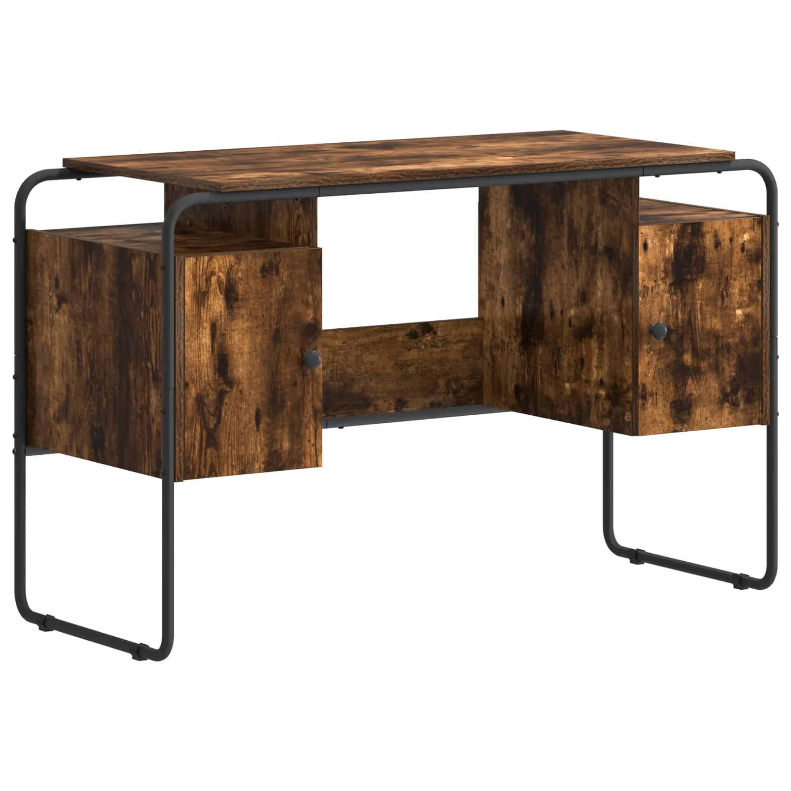 Bureau avec rangement 120 x 50,5 x 75,5 cm chêne fumé bois d'ingénierie – vue de côté