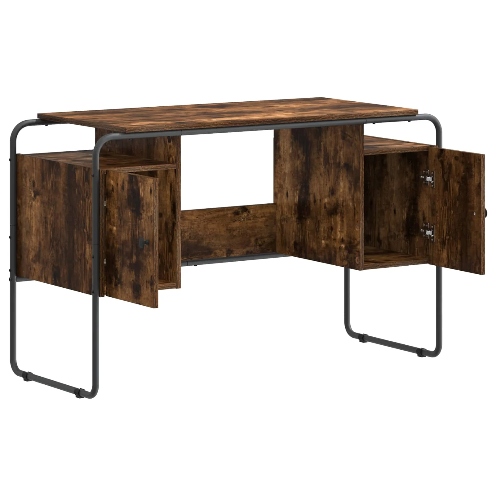 Bureau avec rangement 120 x 50,5 x 75,5 cm chêne fumé bois d'ingénierie – vue de détail