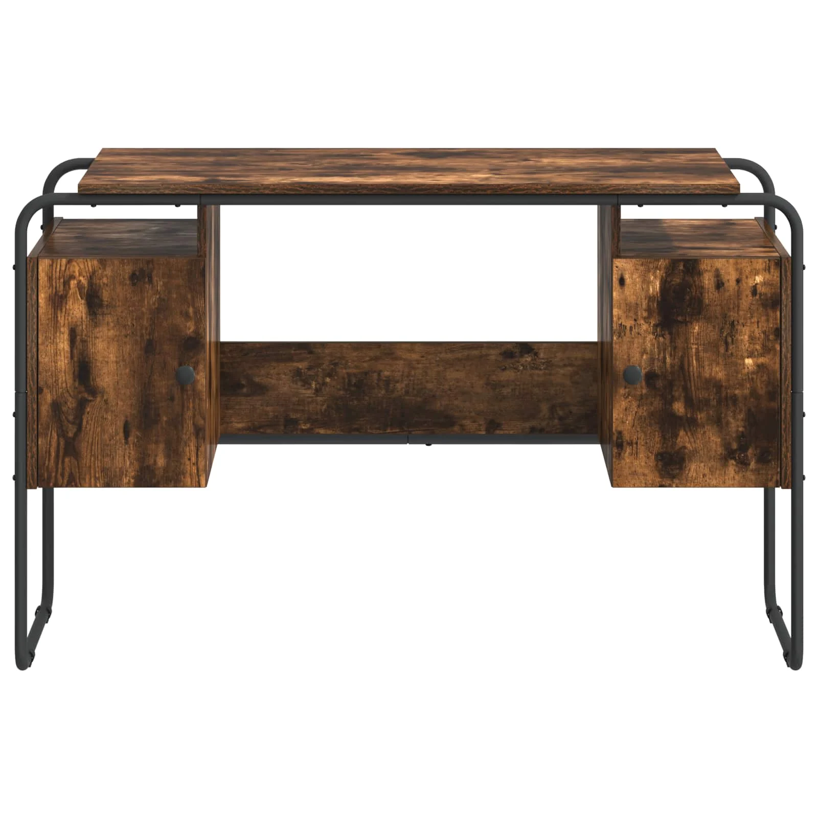 Bureau avec rangement 120 x 50,5 x 75,5 cm chêne fumé bois d'ingénierie – vue en situation
