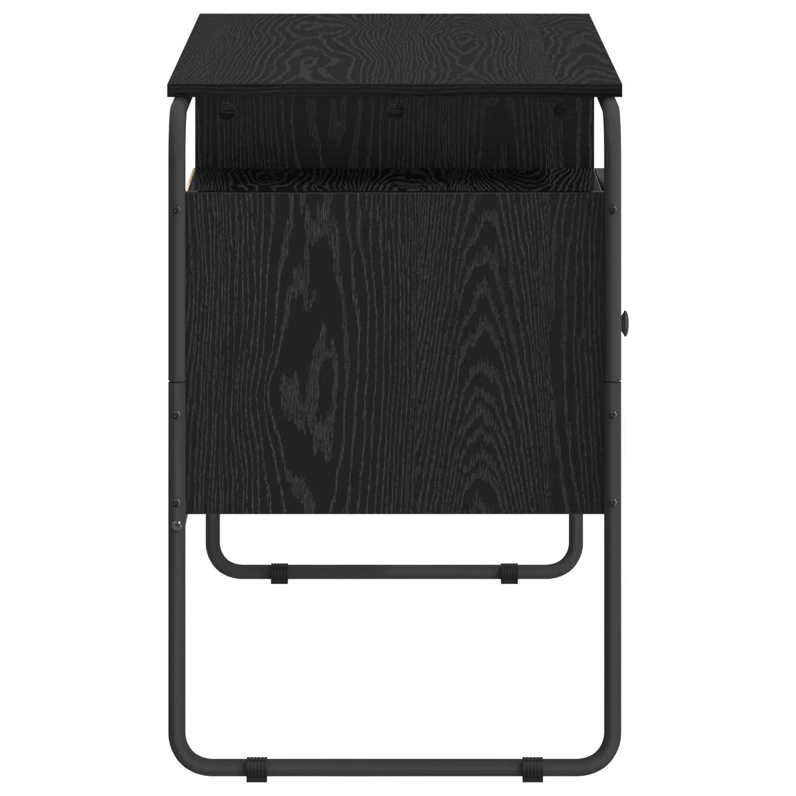 Bureau avec rangement 120 x 50,5 x 75,5 cm chêne noir bois d'ingénierie – vue de dessus