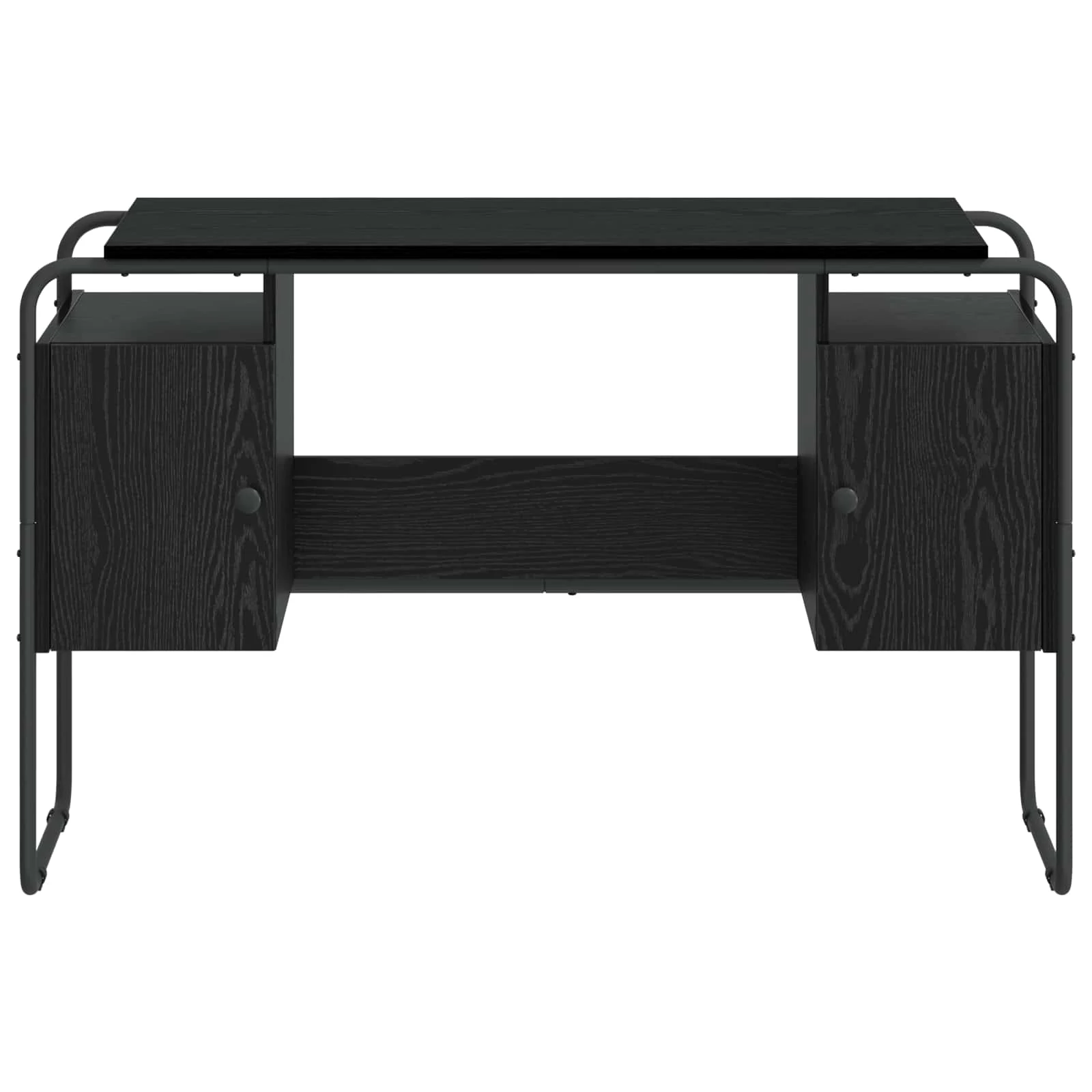 Bureau avec rangement 120 x 50,5 x 75,5 cm chêne noir bois d'ingénierie – vue en situation