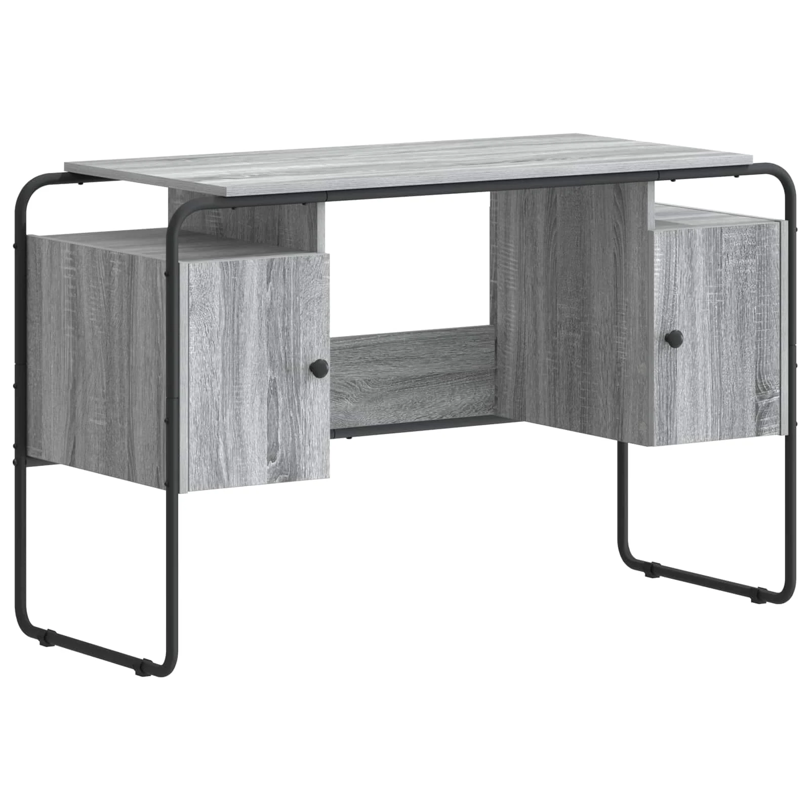 Bureau avec rangement 120 x 50,5 x 75,5 cm sonoma gris bois d'ingénierie – vue de côté