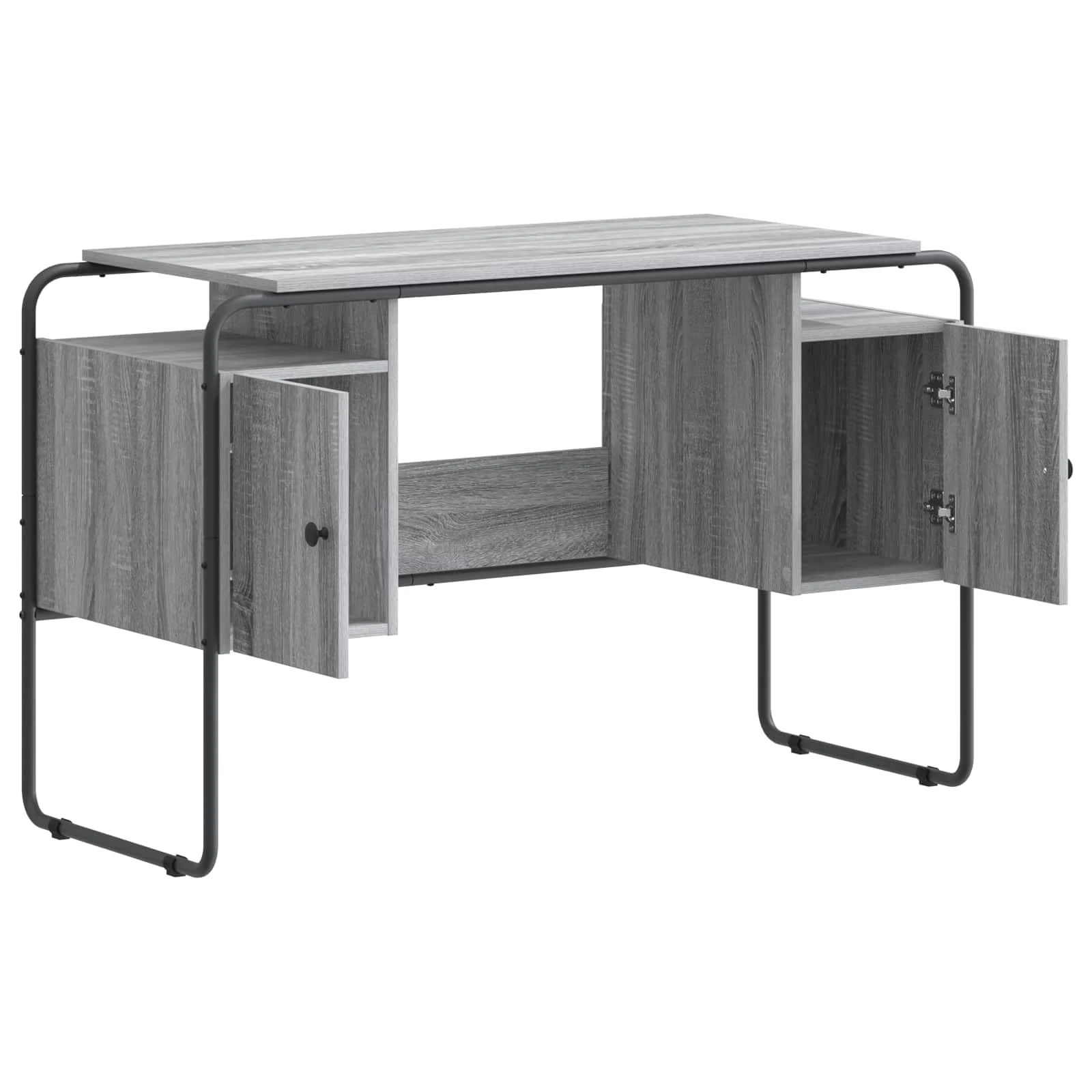 Bureau avec rangement 120 x 50,5 x 75,5 cm sonoma gris bois d'ingénierie – vue de détail