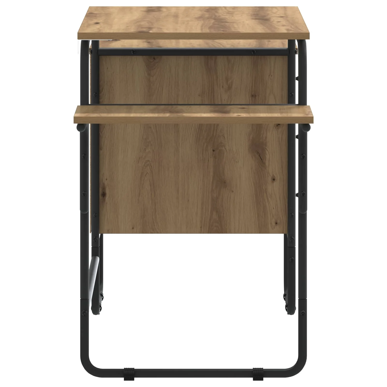 Bureau avec rangement 120 x 50 x 75 cm chêne artisanal bois d'ingénierie – vue de dessus
