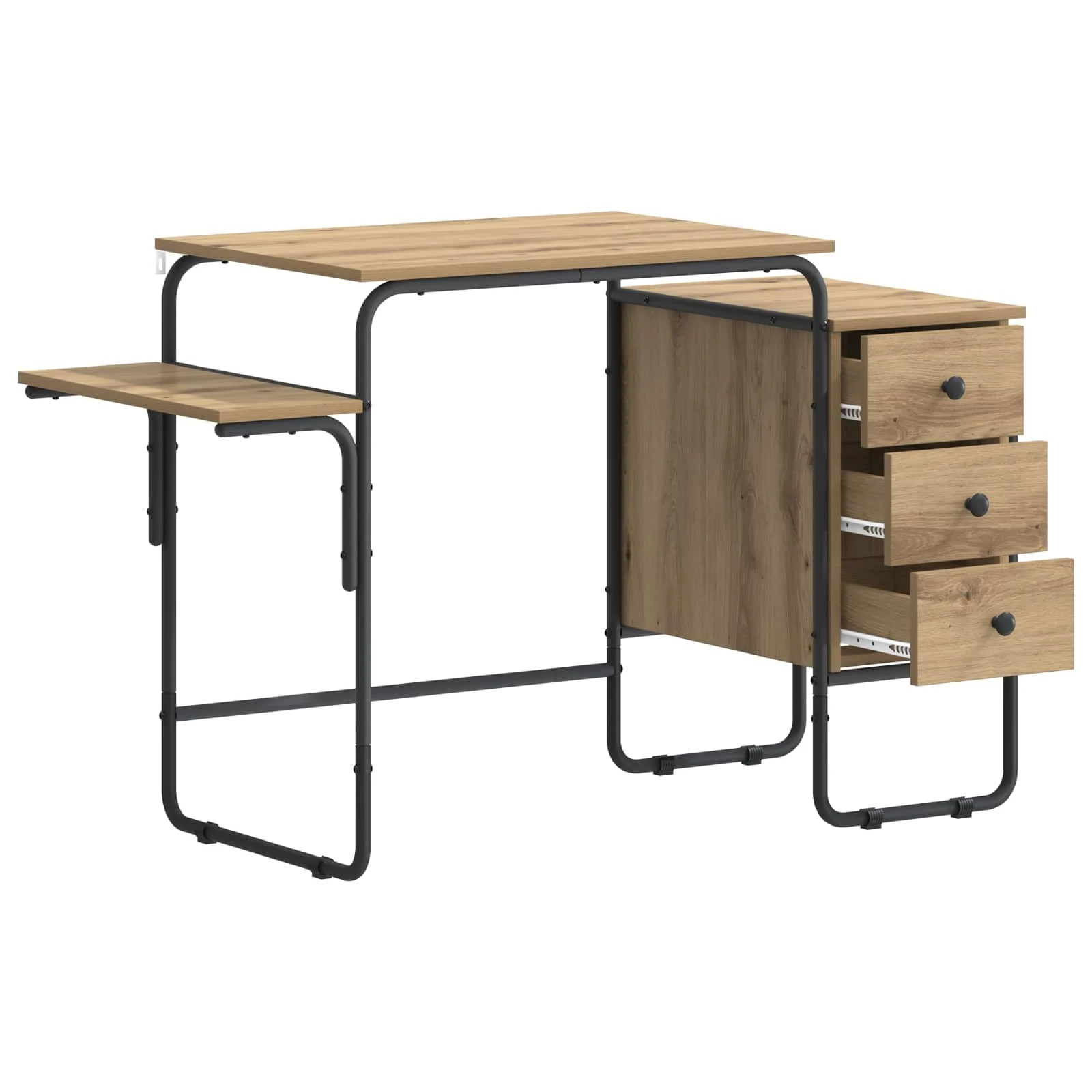 Bureau avec rangement 120 x 50 x 75 cm chêne artisanal bois d'ingénierie – vue de détail