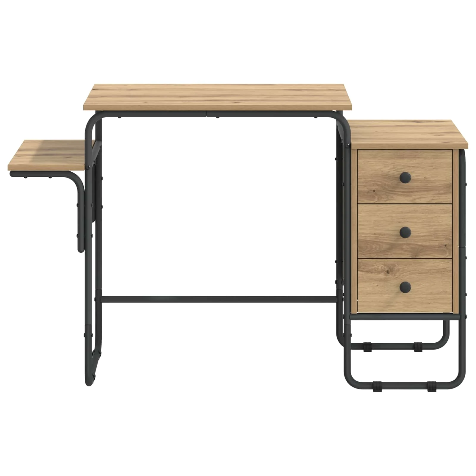 Bureau avec rangement 120 x 50 x 75 cm chêne artisanal bois d'ingénierie – vue en situation