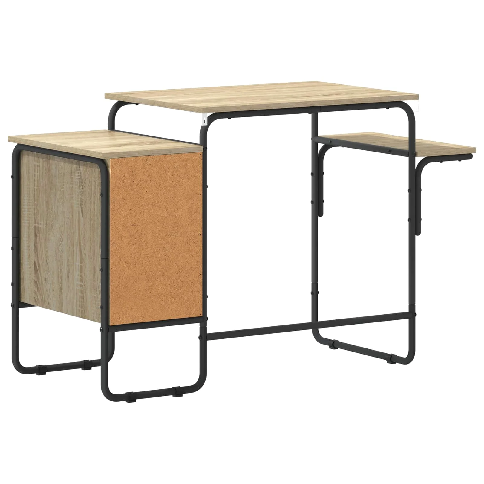 Bureau avec rangement 120 x 50 x 75 cm chêne sonoma bois d'ingénierie – vue de dos