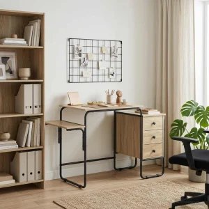 Bureau avec rangement 120 x 50 x 75 cm chêne sonoma bois d'ingénierie – vue d’ensemble