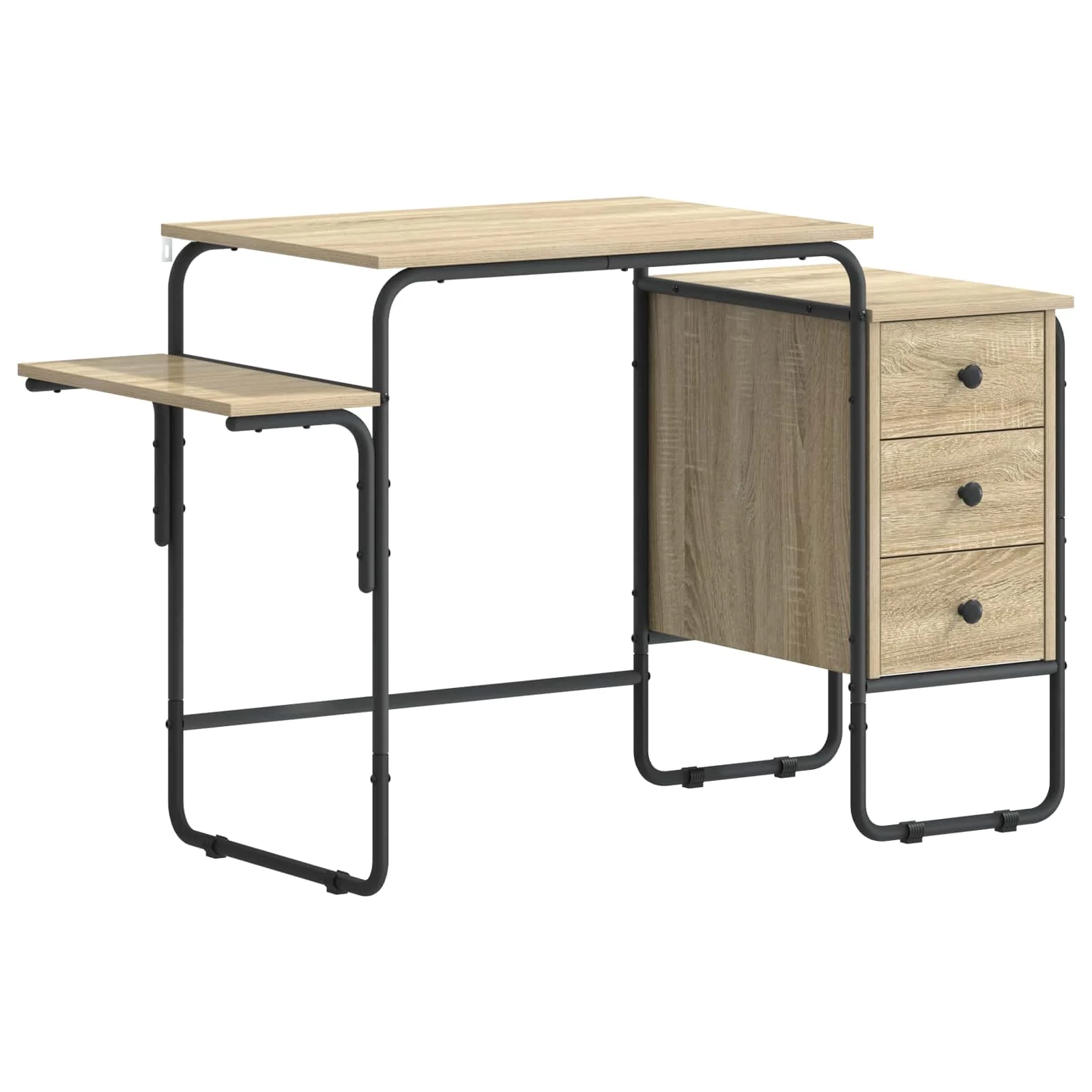 Bureau avec rangement 120 x 50 x 75 cm chêne sonoma bois d'ingénierie – vue de côté