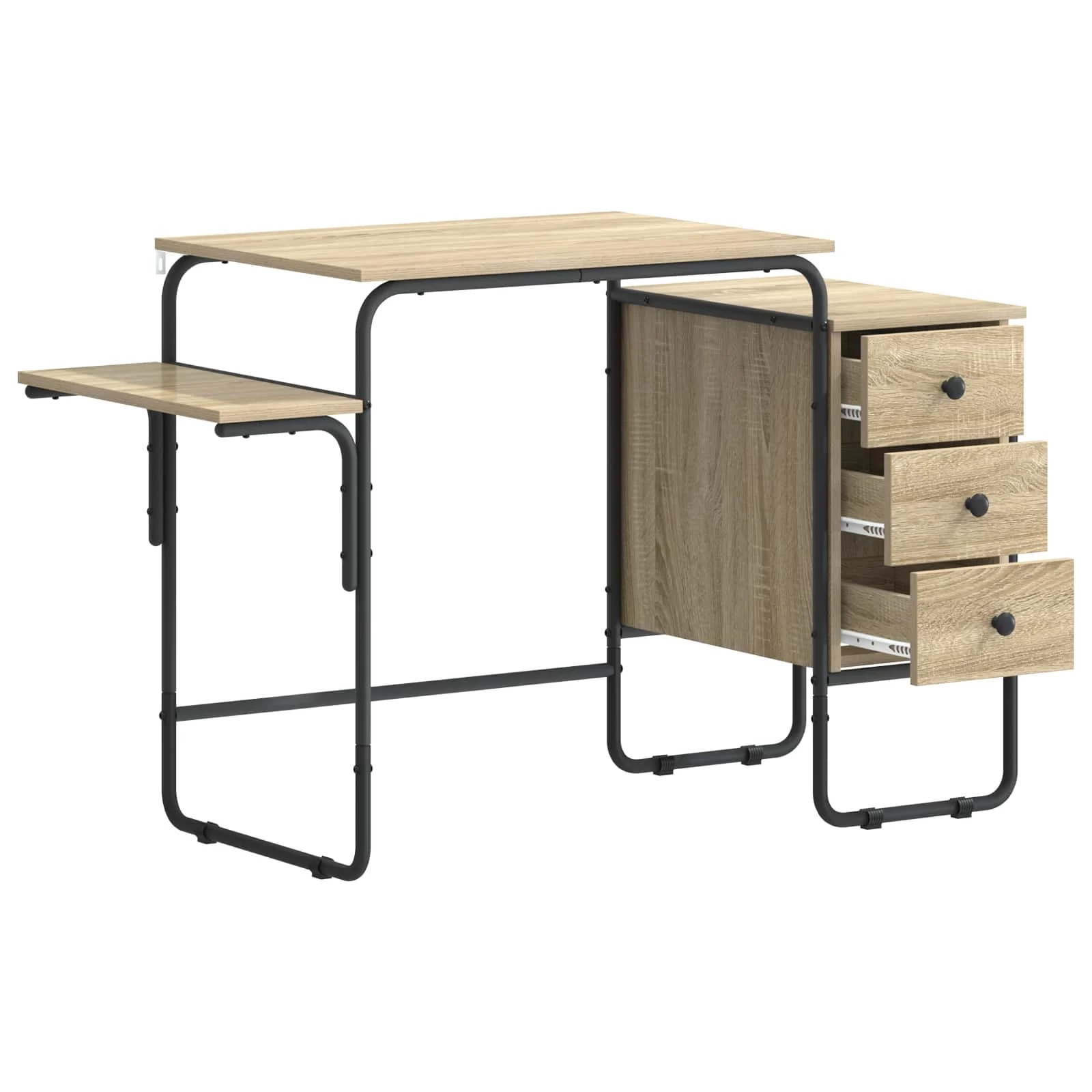 Bureau avec rangement 120 x 50 x 75 cm chêne sonoma bois d'ingénierie – vue de détail