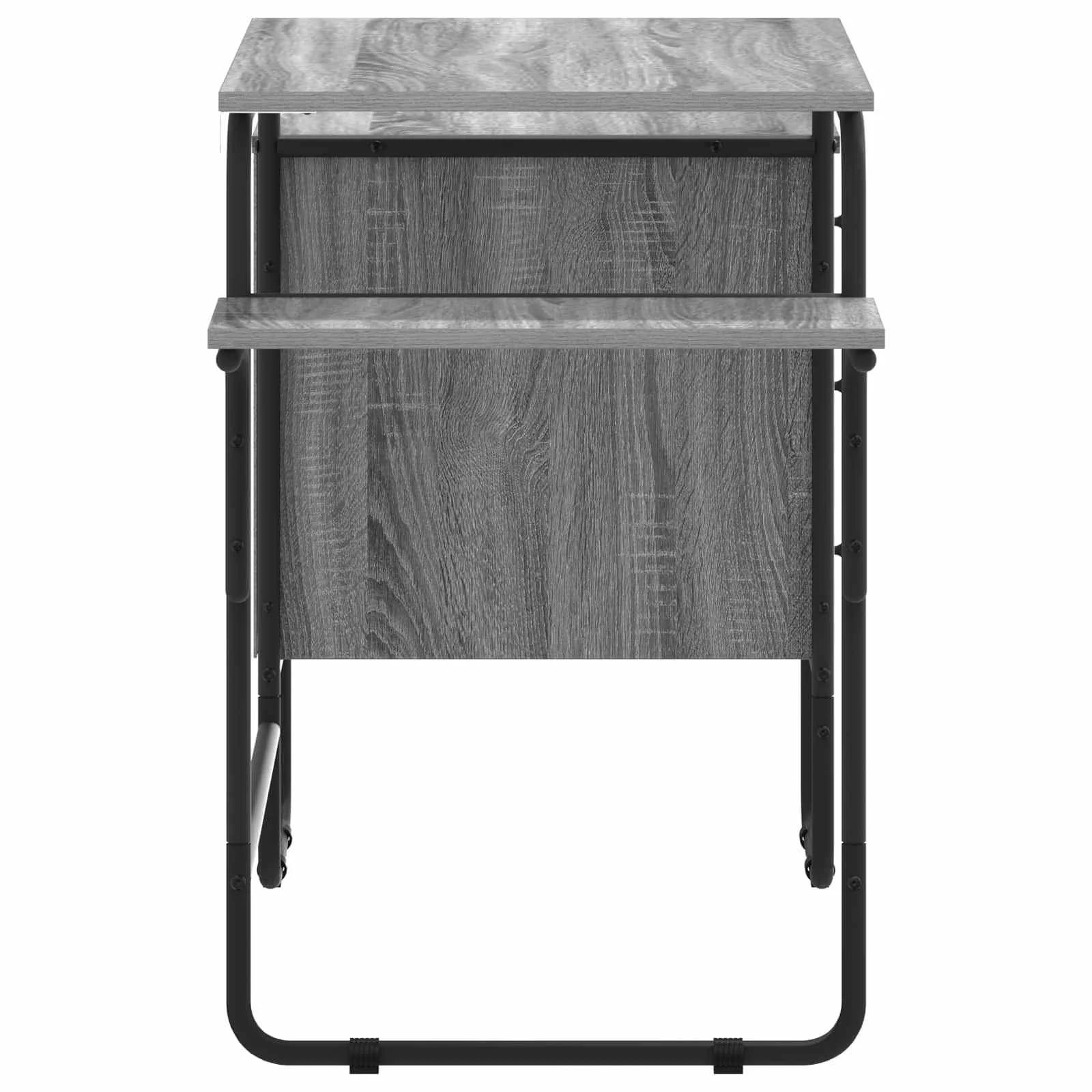Bureau avec rangement 120 x 50 x 75 cm sonoma gris bois d'ingénierie – vue de dessus