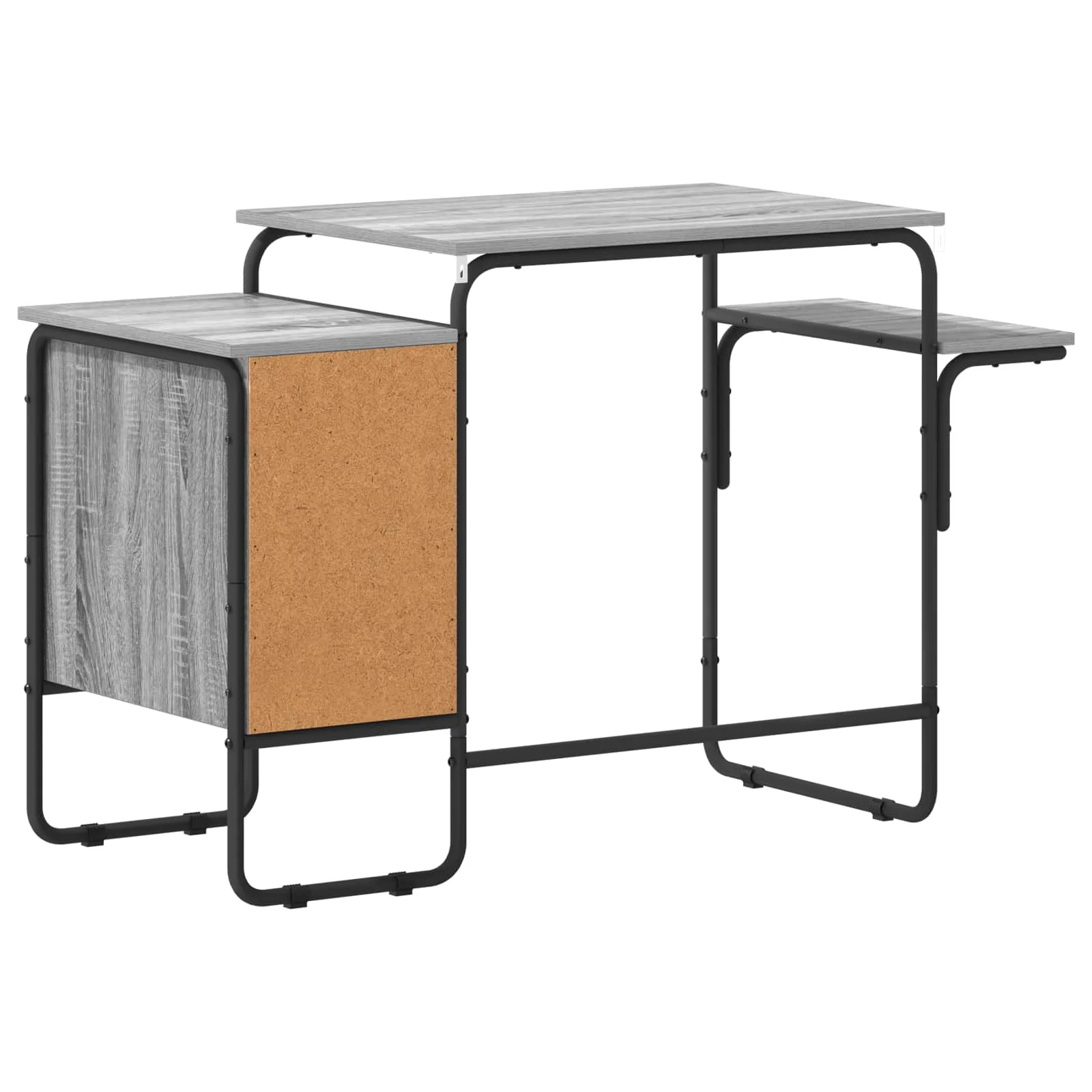 Bureau avec rangement 120 x 50 x 75 cm sonoma gris bois d'ingénierie – vue de dos