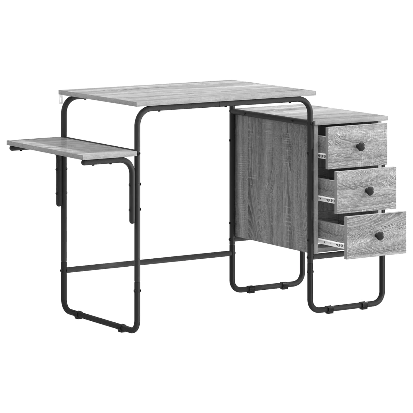 Bureau avec rangement 120 x 50 x 75 cm sonoma gris bois d'ingénierie – vue de détail