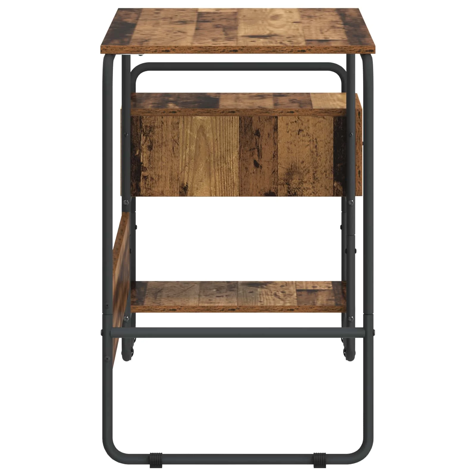 Bureau avec rangement 131,5 x 50 x 75,5 cm bois ancien bois d'ingénierie – vue de dessus