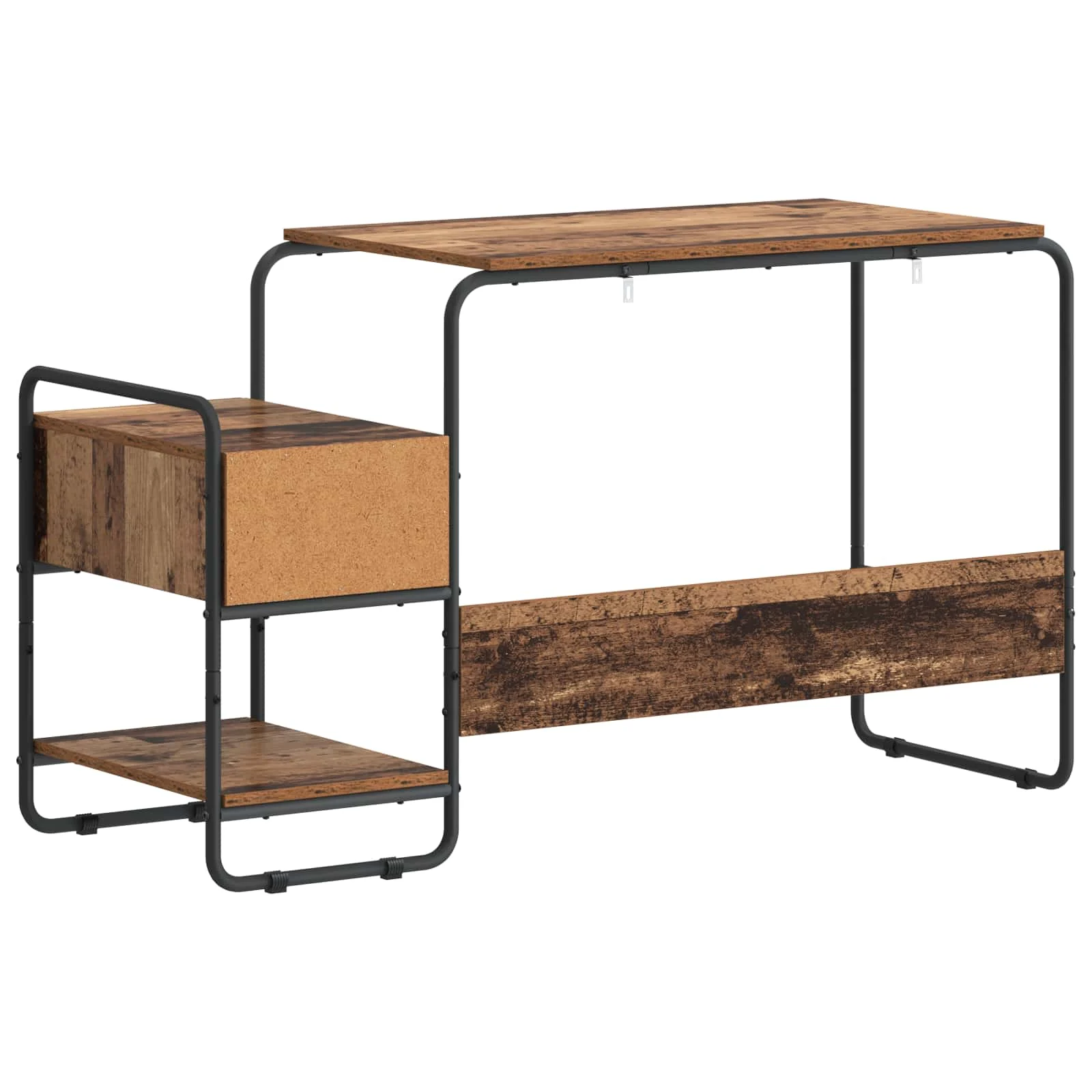 Bureau avec rangement 131,5 x 50 x 75,5 cm bois ancien bois d'ingénierie – vue de dos