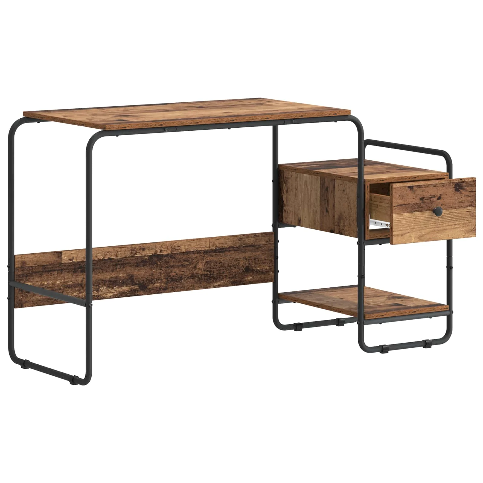 Bureau avec rangement 131,5 x 50 x 75,5 cm bois ancien bois d'ingénierie – vue de détail