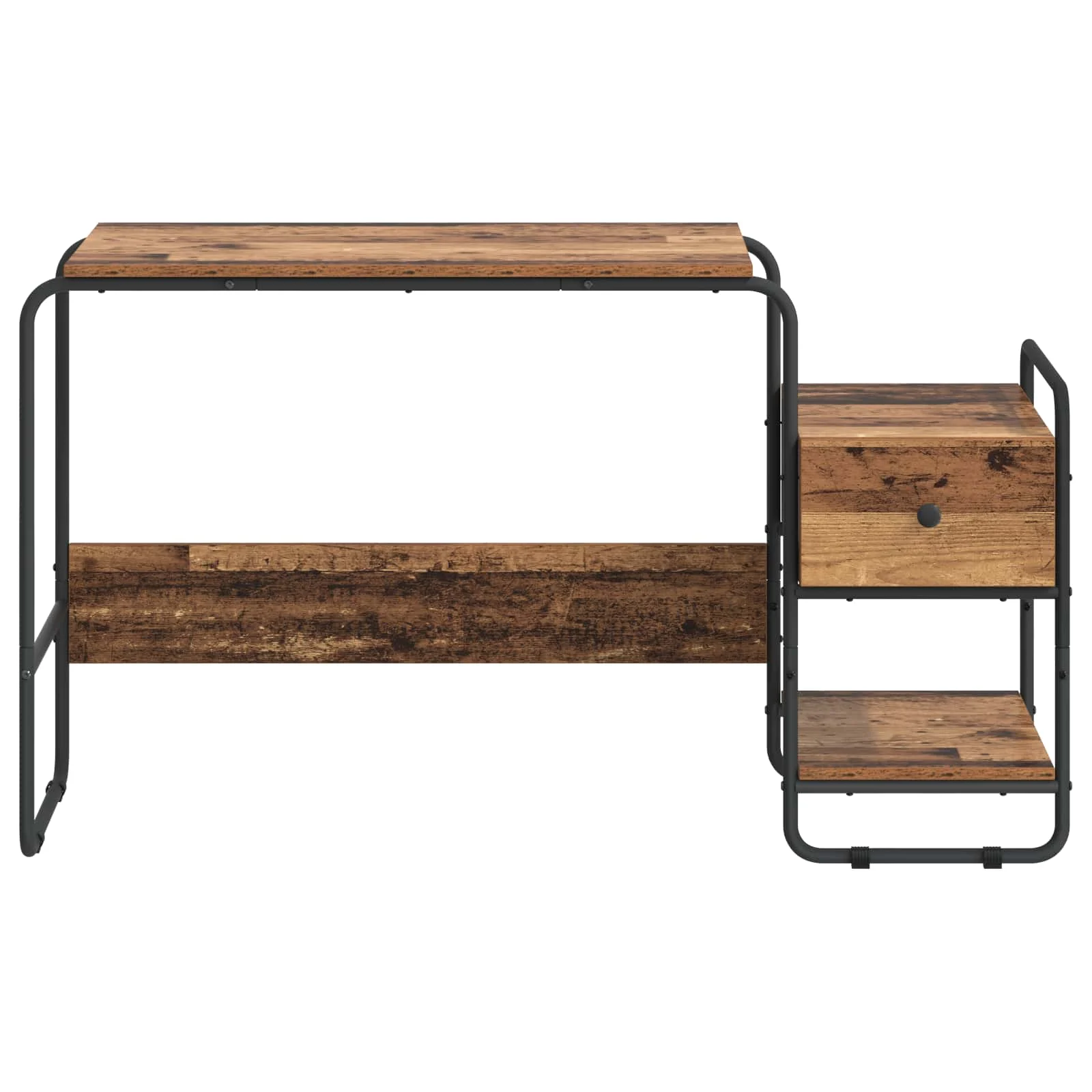 Bureau avec rangement 131,5 x 50 x 75,5 cm bois ancien bois d'ingénierie – vue en situation
