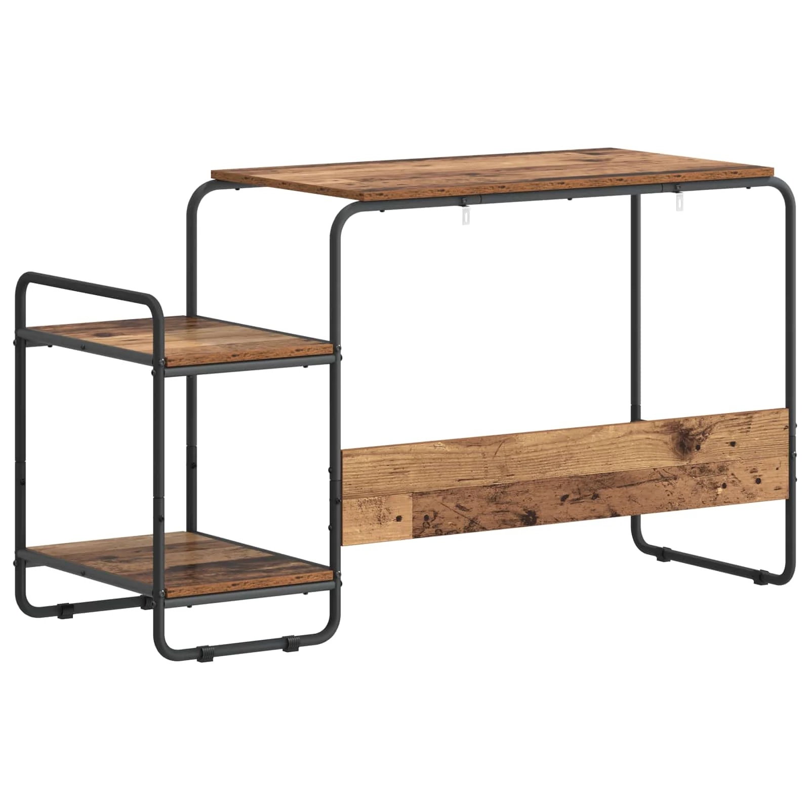 Bureau avec rangement 131,5 x 50 x 75,5 cm bois ancien bois d'ingénierie – modèle 2 – vue de dessus
