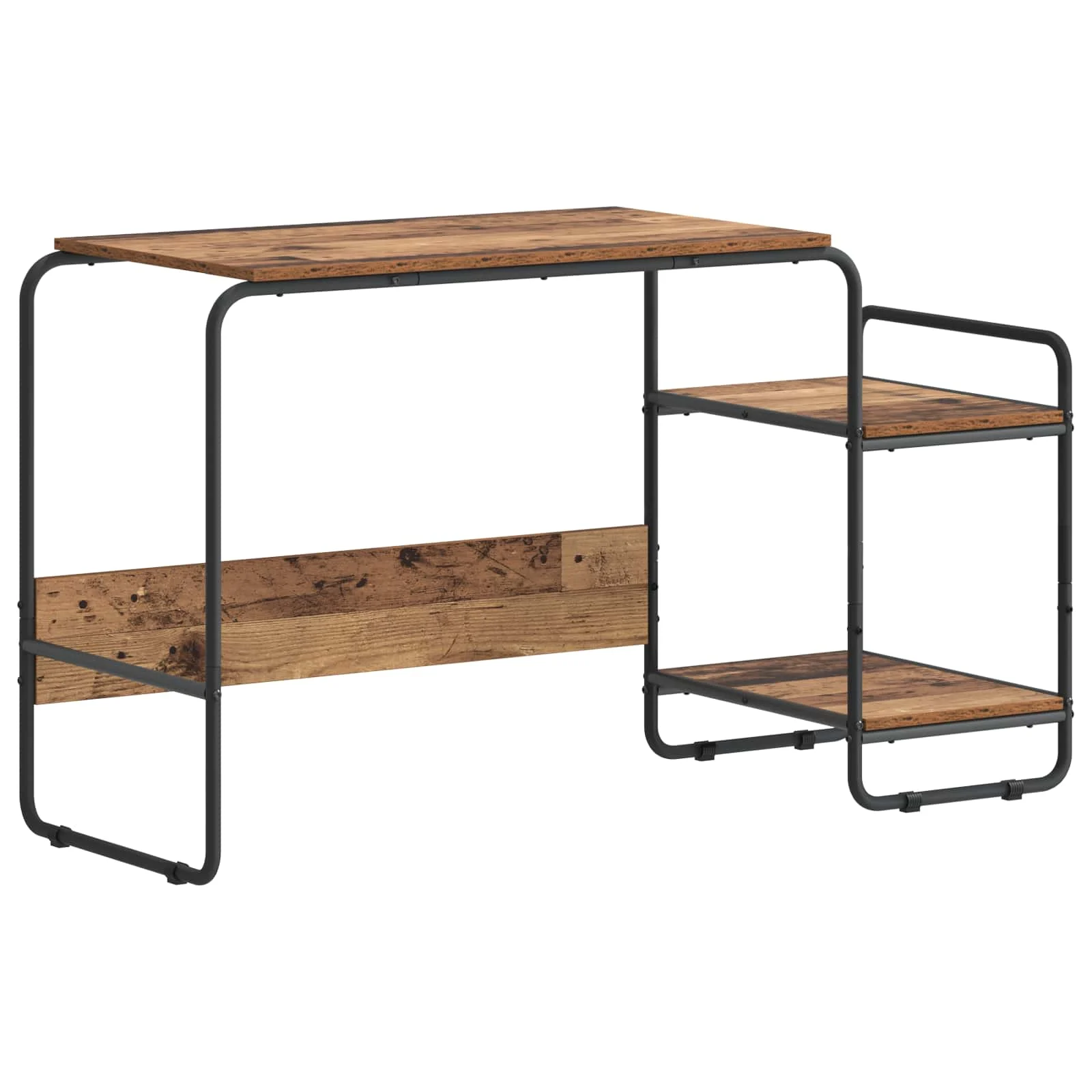 Bureau avec rangement 131,5 x 50 x 75,5 cm bois ancien bois d'ingénierie – modèle 2 – vue de côté