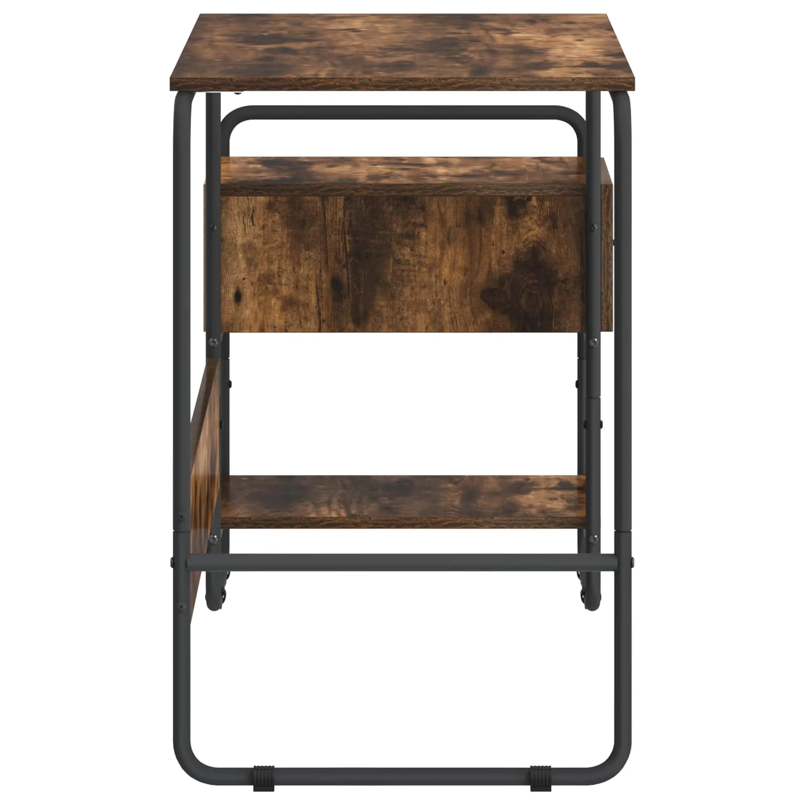 Bureau avec rangement 131,5 x 50 x 75,5 cm chêne fumé bois d'ingénierie – vue de dessus