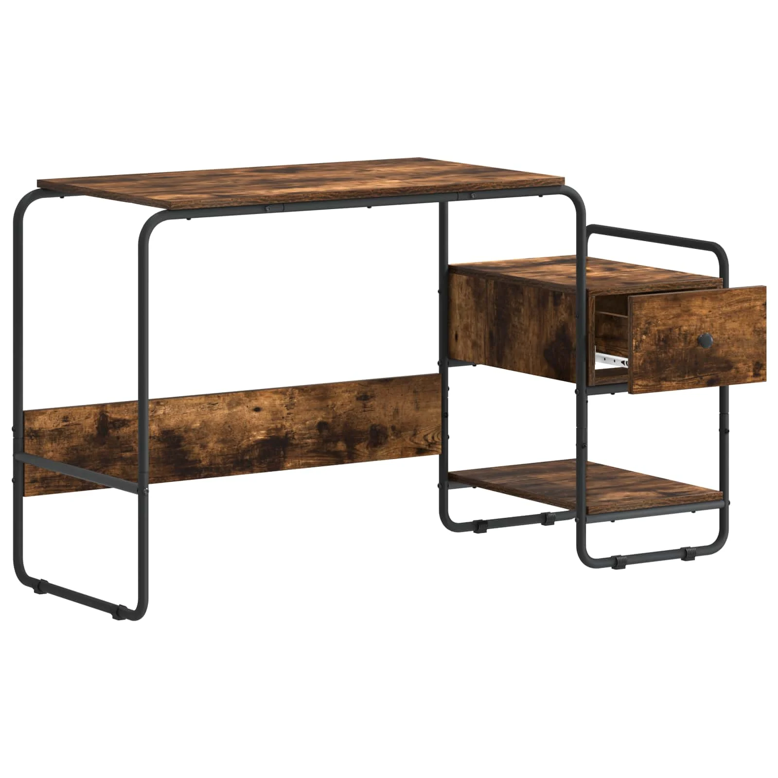 Bureau avec rangement 131,5 x 50 x 75,5 cm chêne fumé bois d'ingénierie – vue de détail