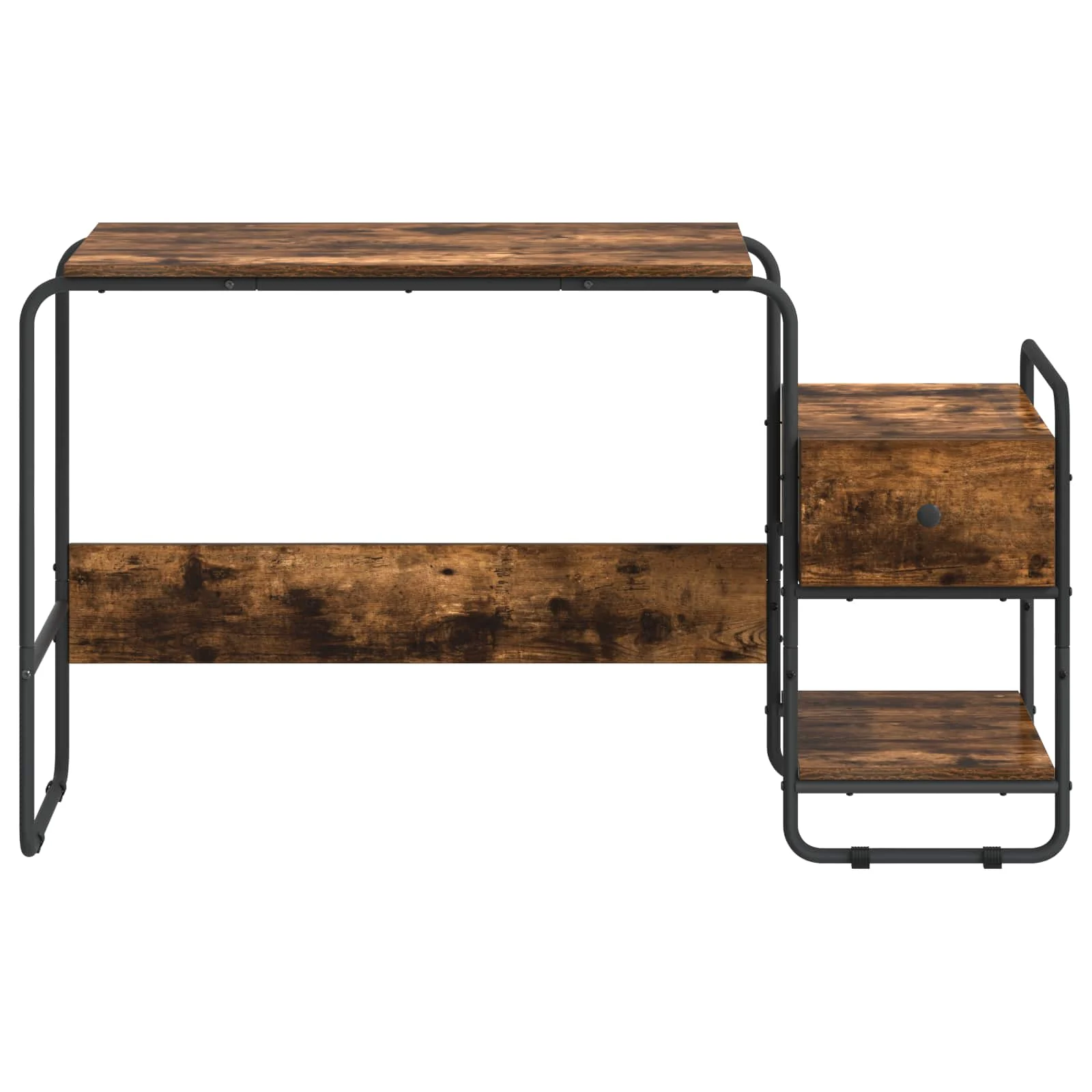 Bureau avec rangement 131,5 x 50 x 75,5 cm chêne fumé bois d'ingénierie – vue en situation
