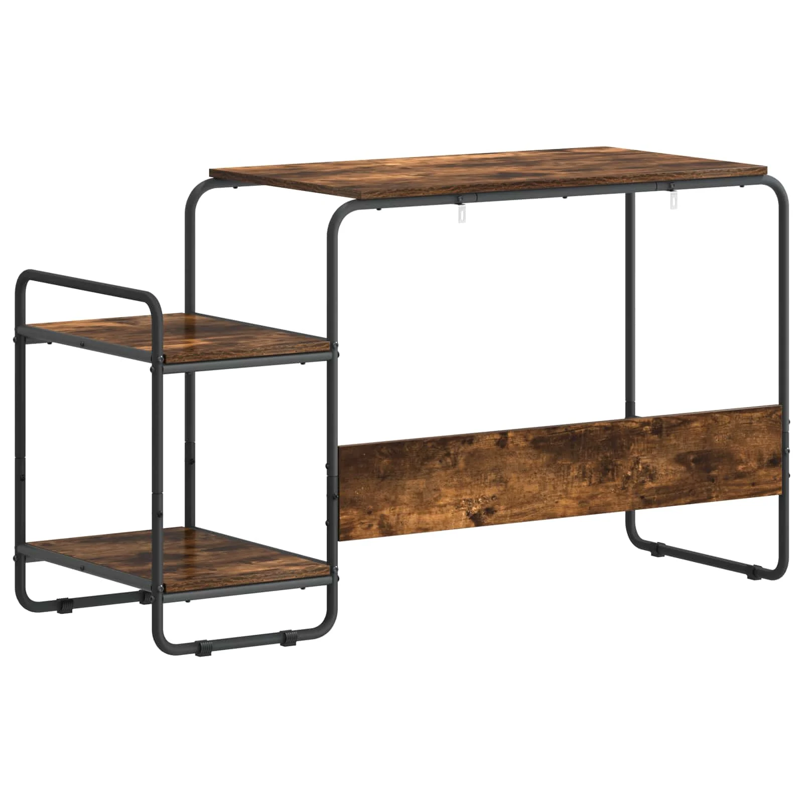 Bureau avec rangement 131,5 x 50 x 75,5 cm chêne fumé bois d'ingénierie – modèle 2 – vue de dessus