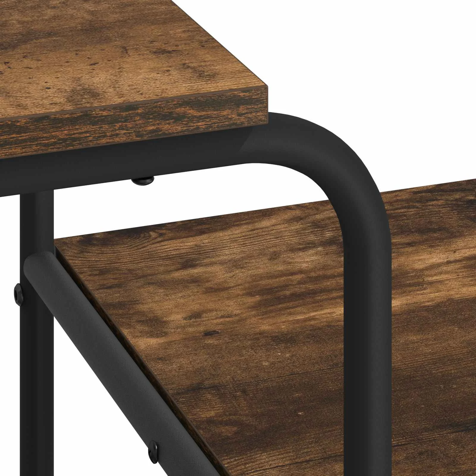 Bureau avec rangement 131,5 x 50 x 75,5 cm chêne fumé bois d'ingénierie – modèle 2 – vue de dos