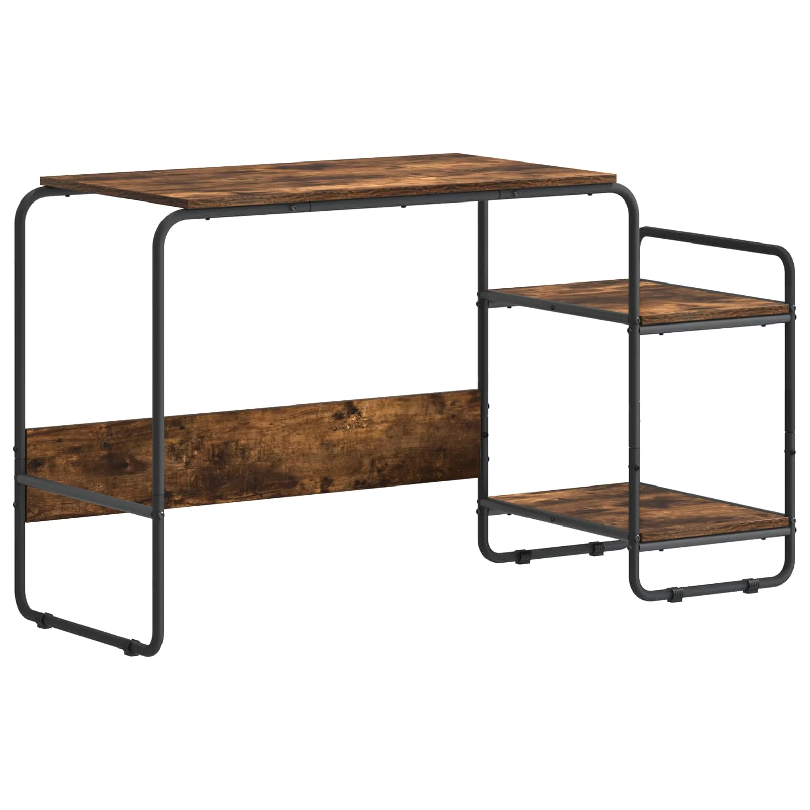 Bureau avec rangement 131,5 x 50 x 75,5 cm chêne fumé bois d'ingénierie – modèle 2 – vue de côté