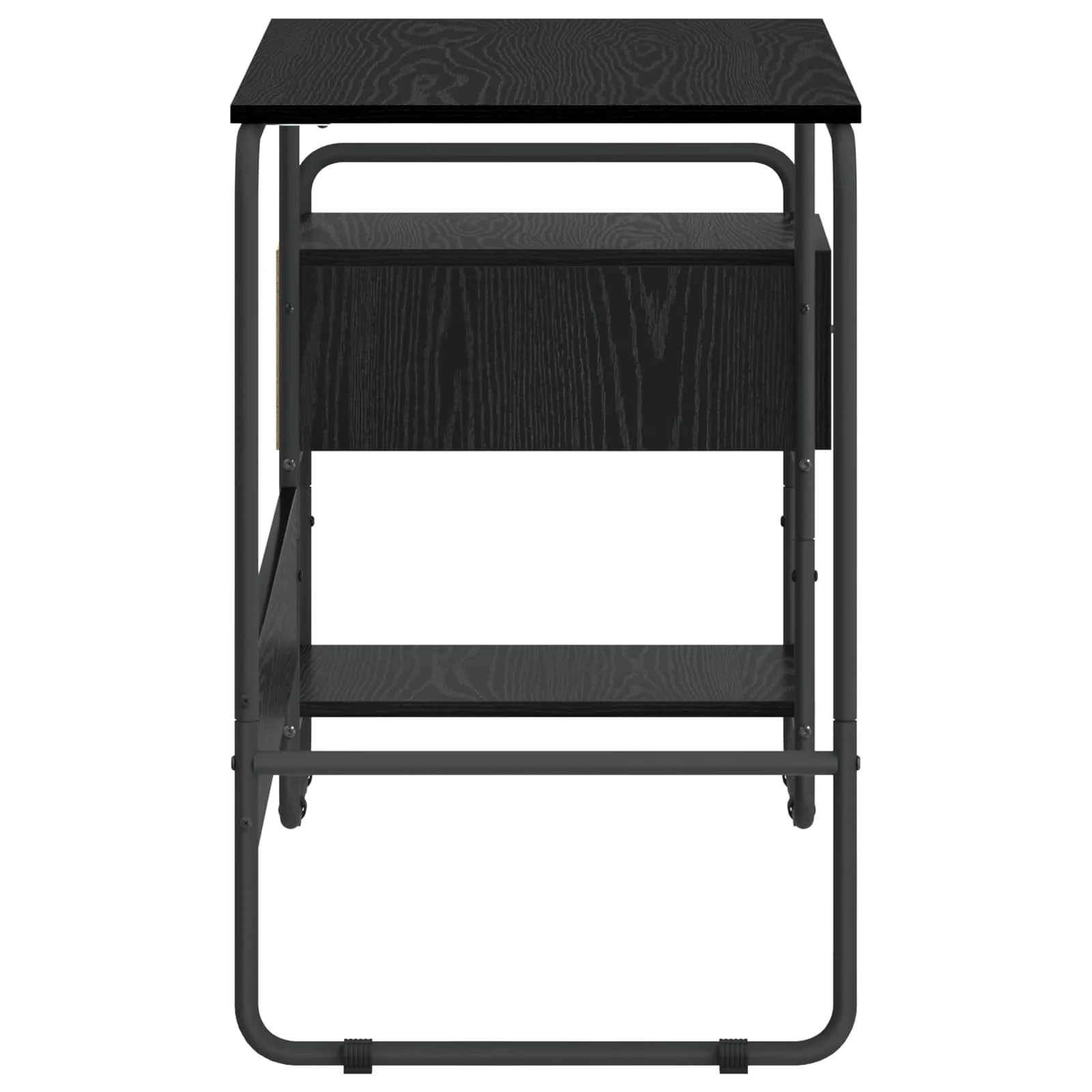 Bureau avec rangement 131,5 x 50 x 75,5 cm chêne noir bois d'ingénierie – vue de dessus