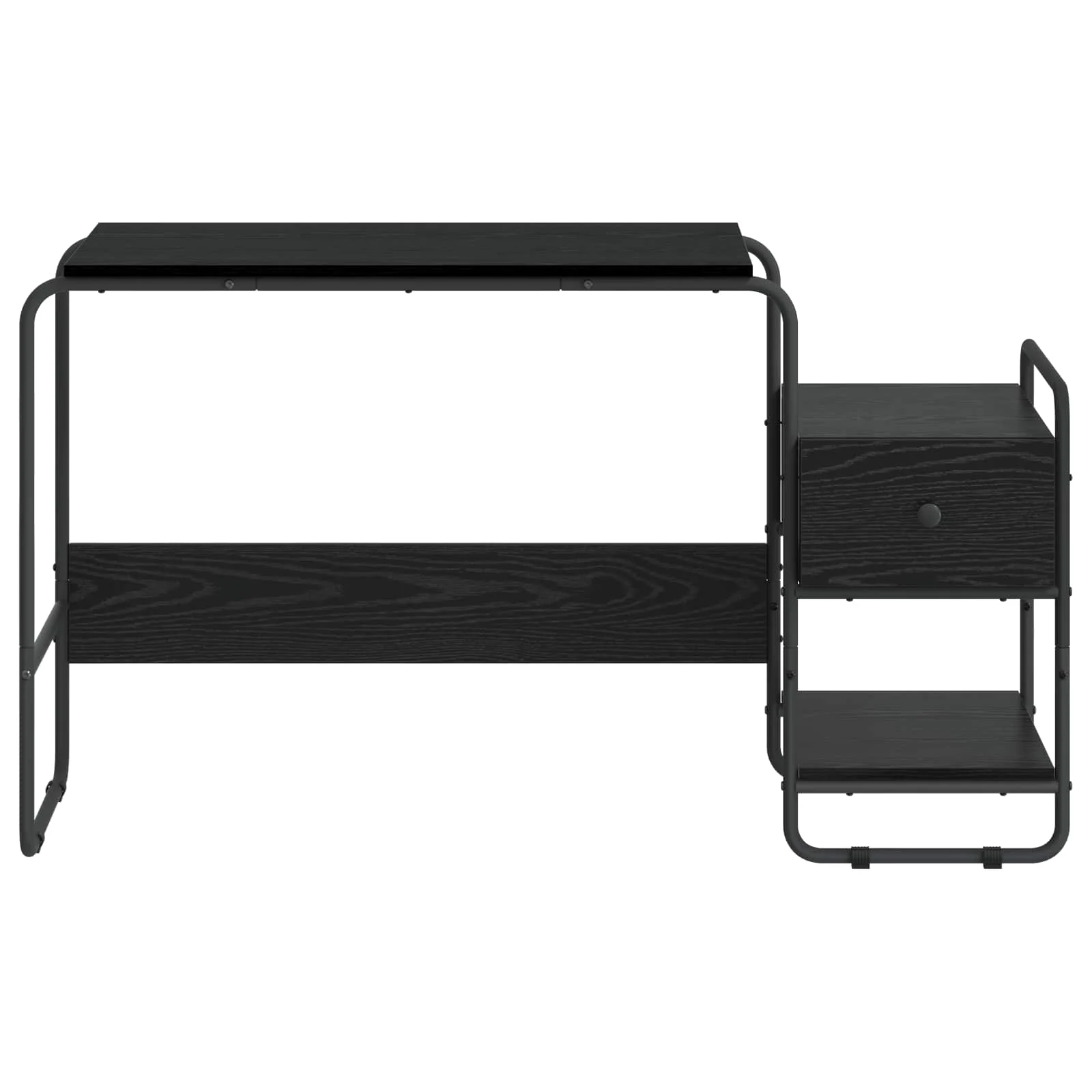Bureau avec rangement 131,5 x 50 x 75,5 cm chêne noir bois d'ingénierie – vue en situation