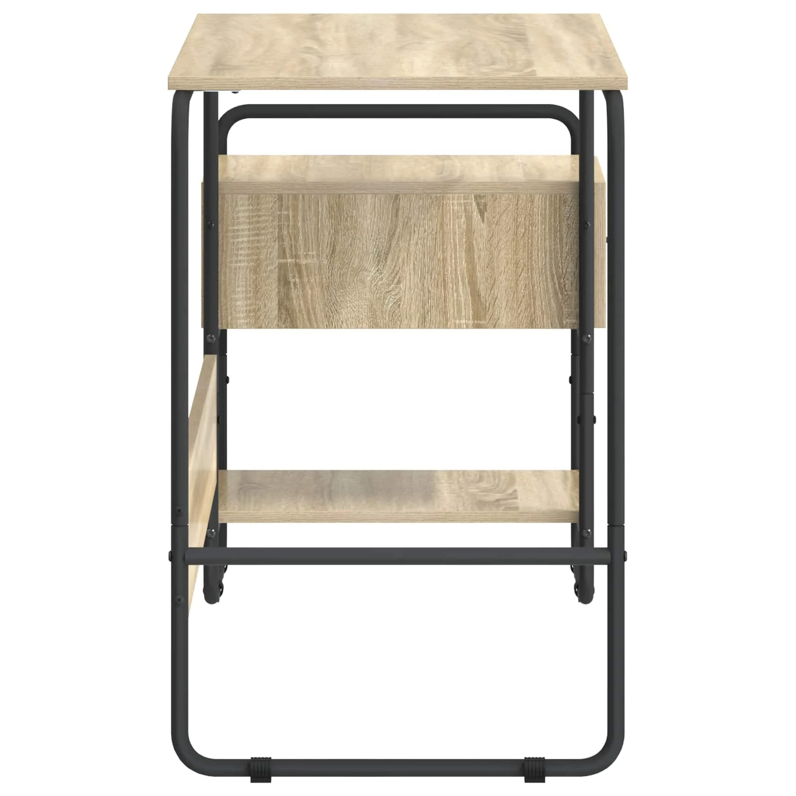 Bureau avec rangement 131,5 x 50 x 75,5 cm chêne sonoma bois d'ingénierie – vue de dessus