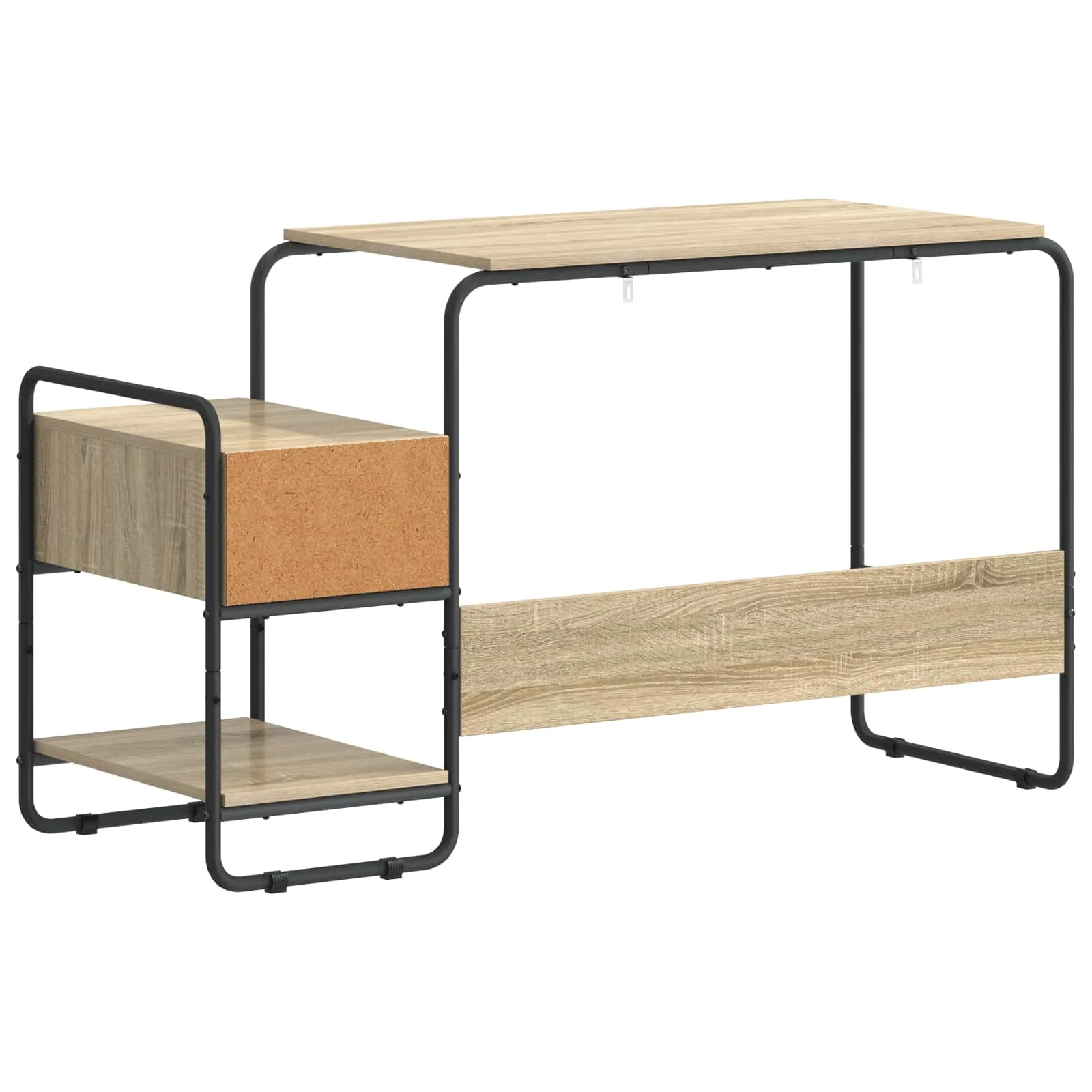 Bureau avec rangement 131,5 x 50 x 75,5 cm chêne sonoma bois d'ingénierie – vue de dos