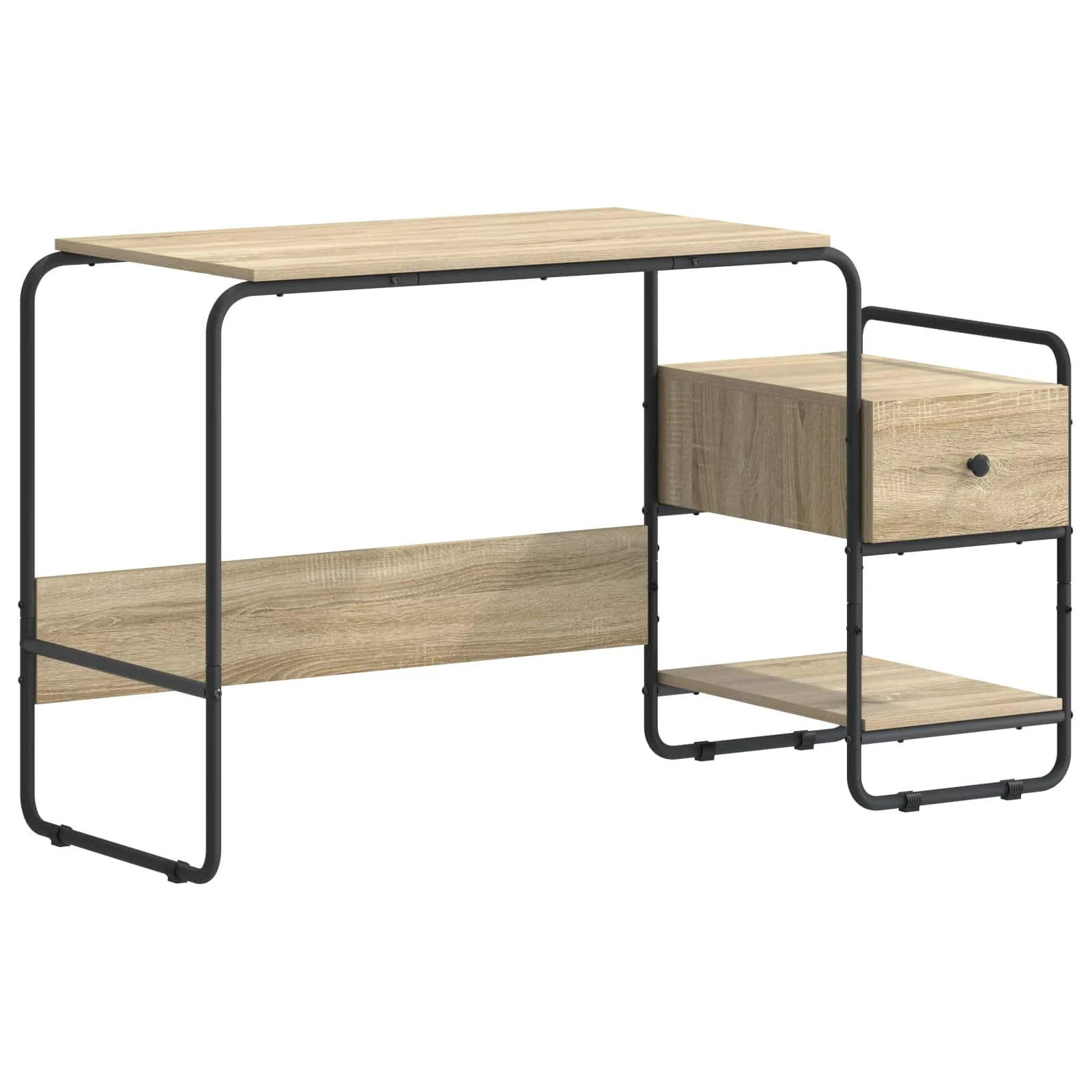Bureau avec rangement 131,5 x 50 x 75,5 cm chêne sonoma bois d'ingénierie – vue de côté