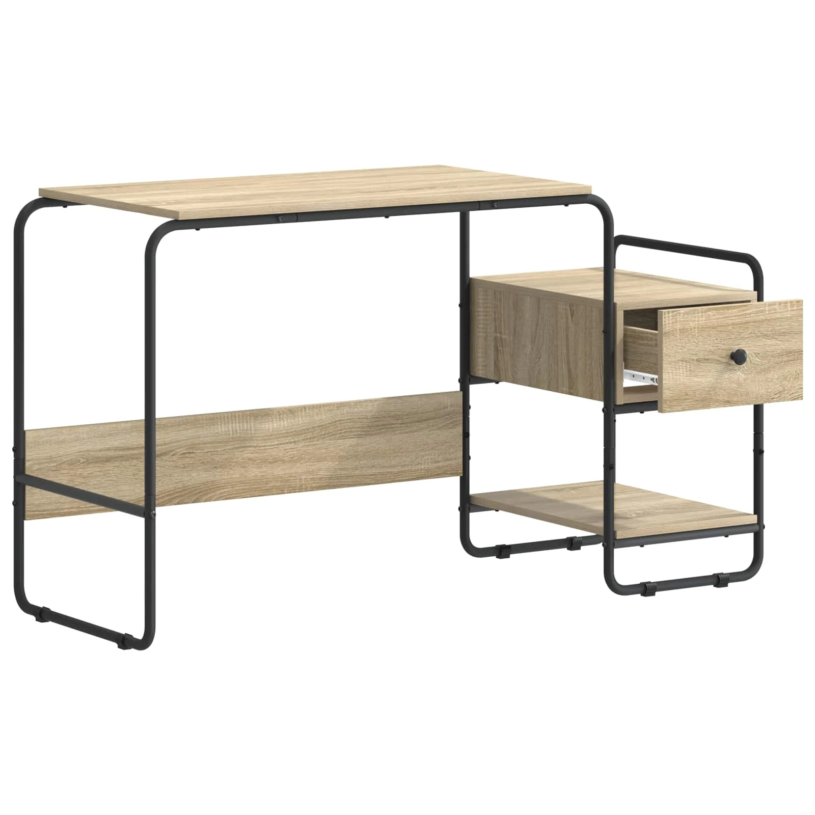 Bureau avec rangement 131,5 x 50 x 75,5 cm chêne sonoma bois d'ingénierie – vue de détail