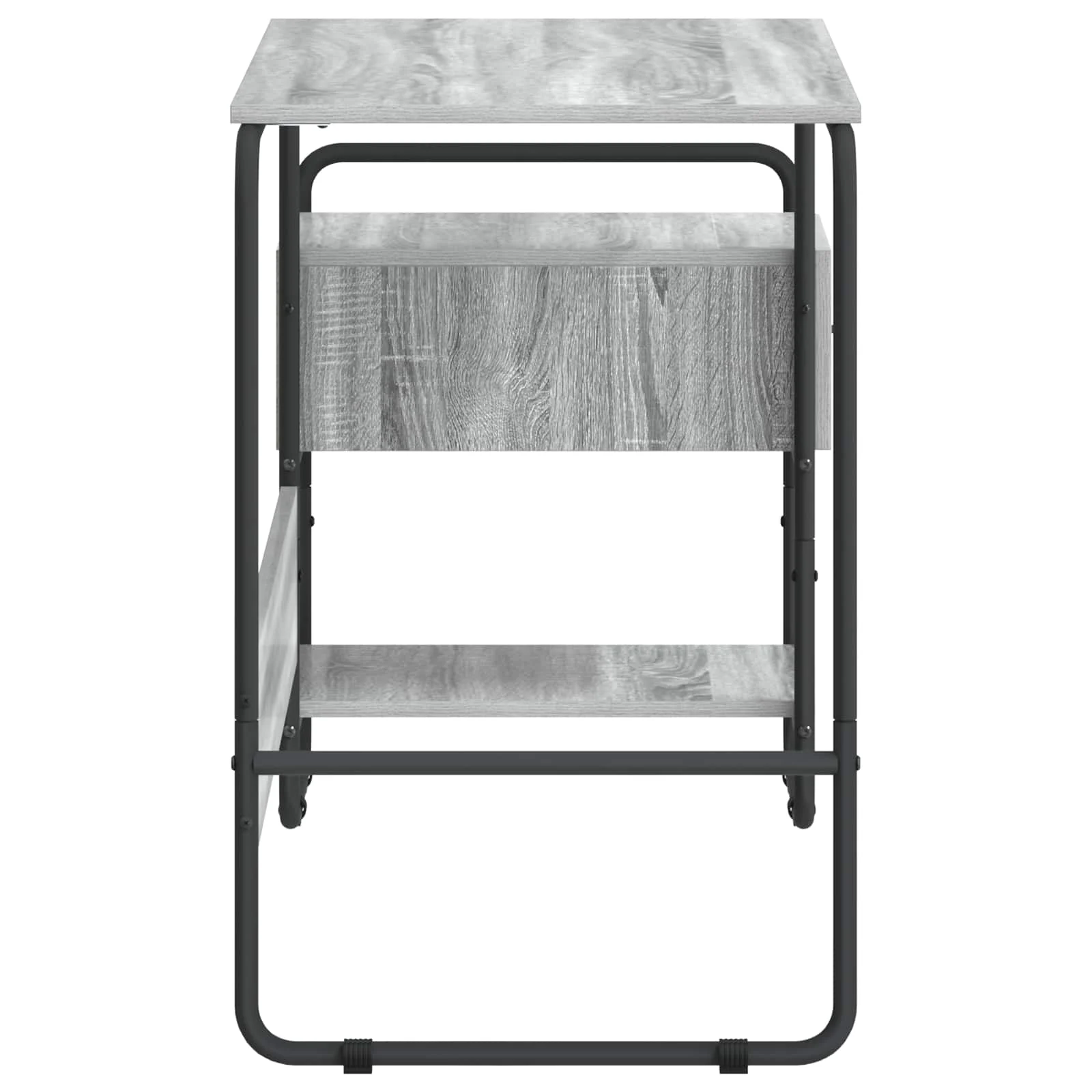 Bureau avec rangement 131,5 x 50 x 75,5 cm sonoma gris bois d'ingénierie – vue de dessus