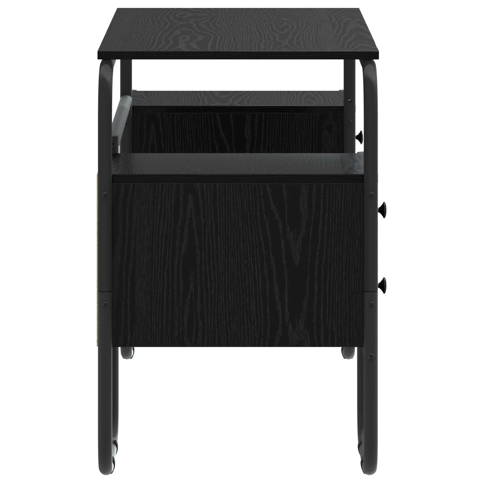 Bureau avec rangement 145 x 50 x 75 cm chêne noir bois d'ingénierie – vue de dessus