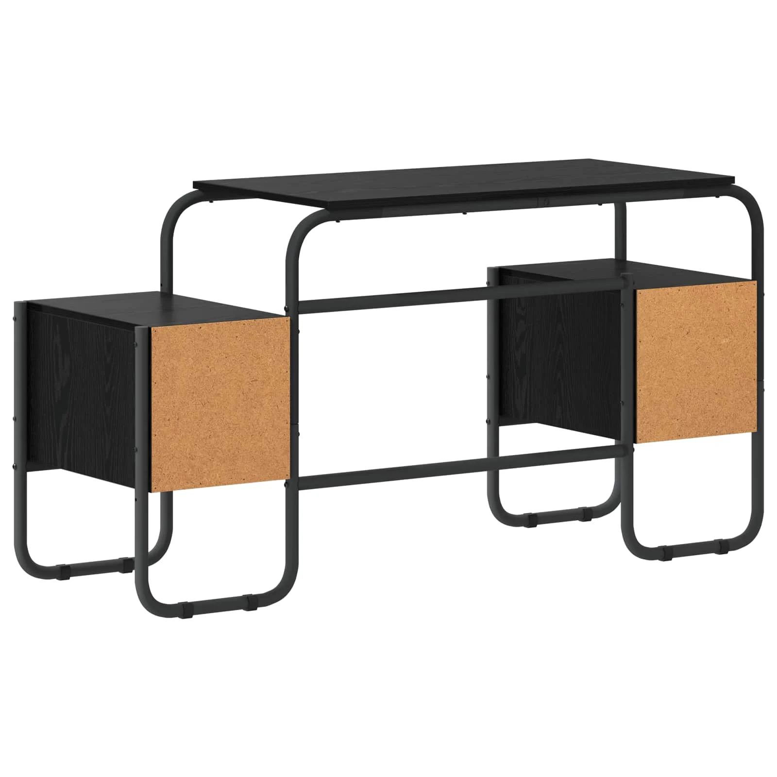 Bureau avec rangement 145 x 50 x 75 cm chêne noir bois d'ingénierie – vue de dos