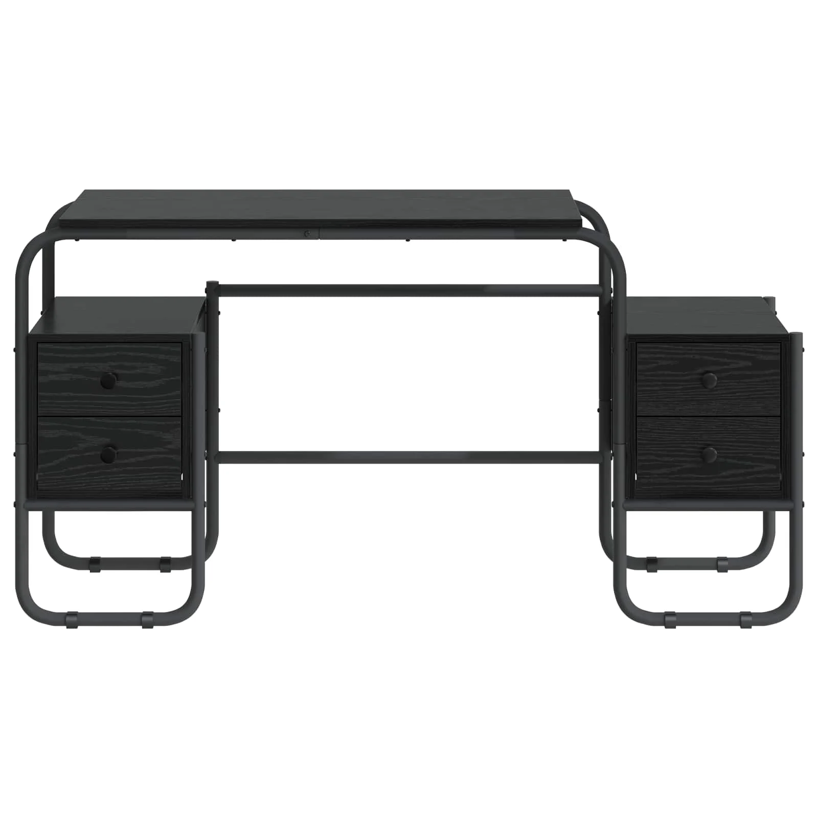 Bureau avec rangement 145 x 50 x 75 cm chêne noir bois d'ingénierie – vue en situation