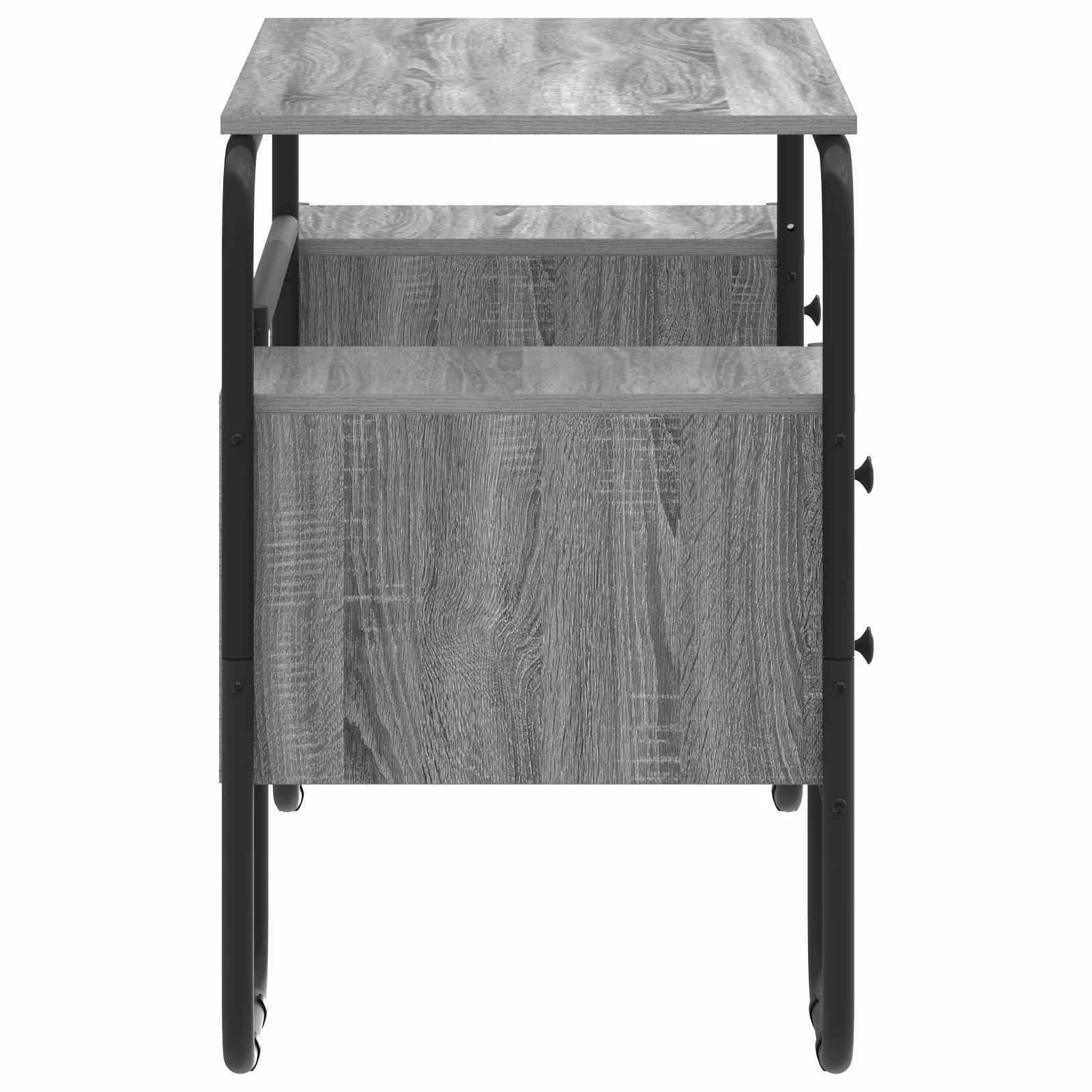 Bureau avec rangement 145 x 50 x 75 cm sonoma gris bois d'ingénierie – vue de dessus
