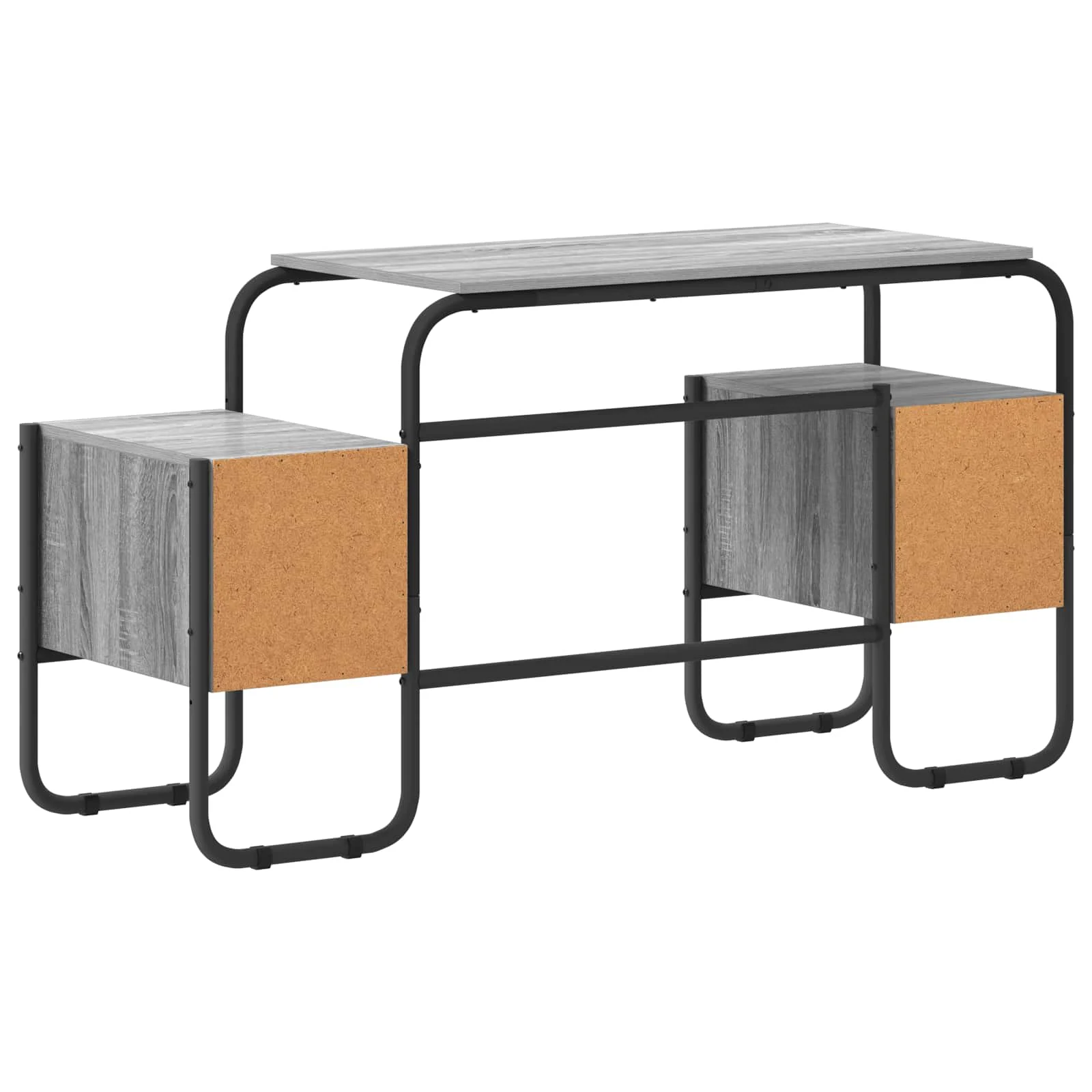 Bureau avec rangement 145 x 50 x 75 cm sonoma gris bois d'ingénierie – vue de dos